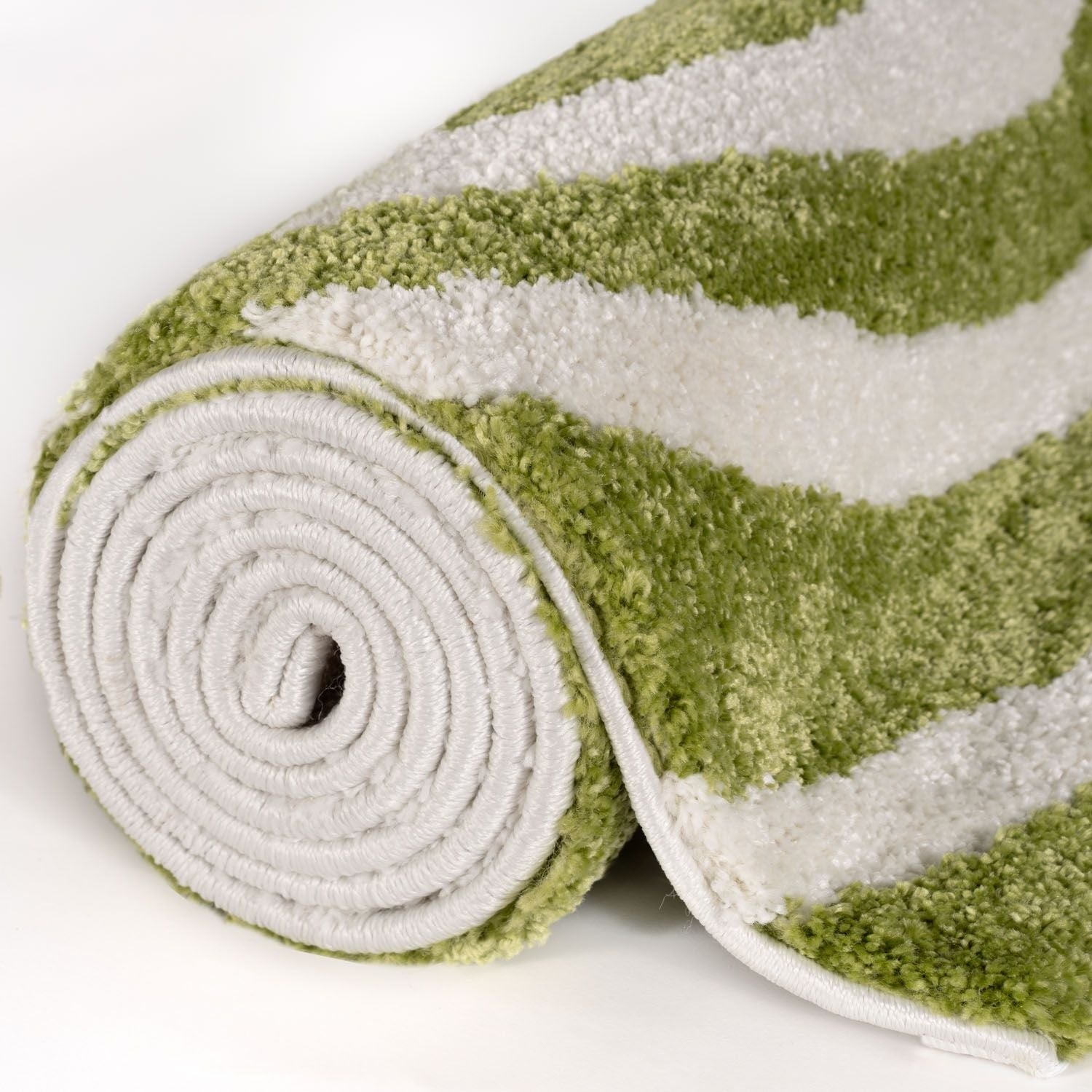 Joli Striped Green & White Rug