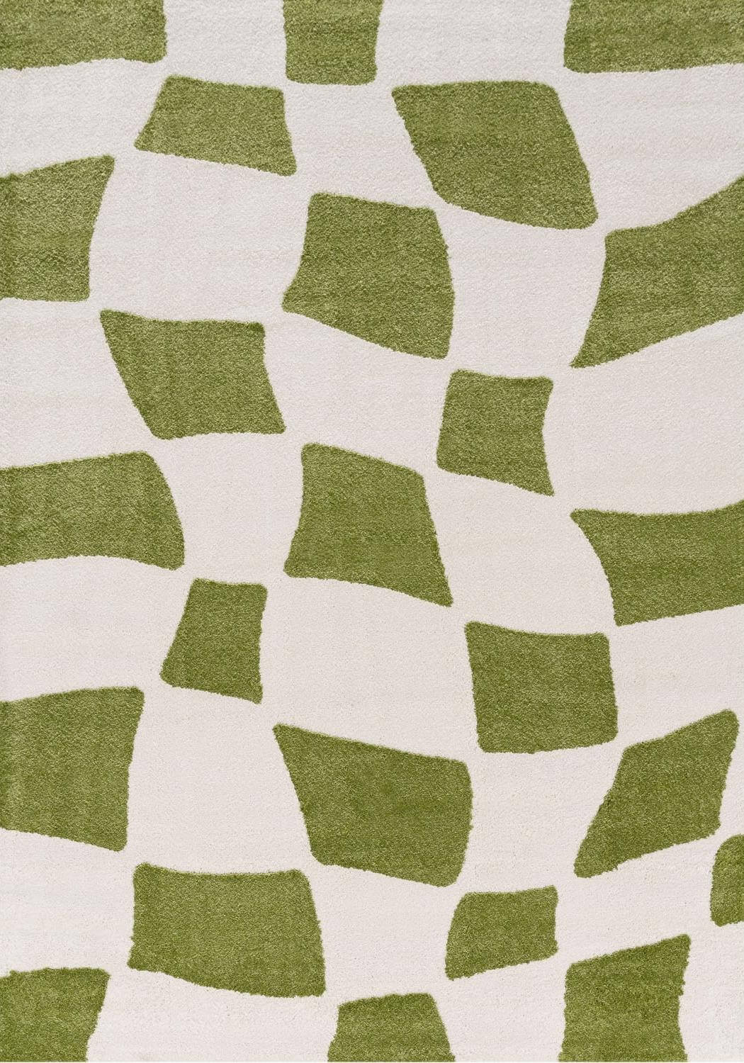 Joli Checkered Green & White Rug