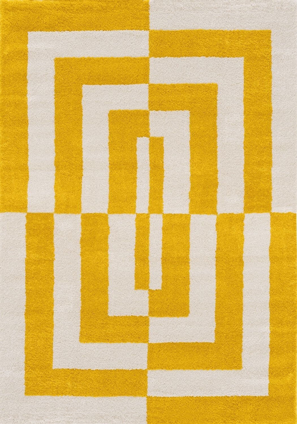 Joli Geometric Yellow & White Rug