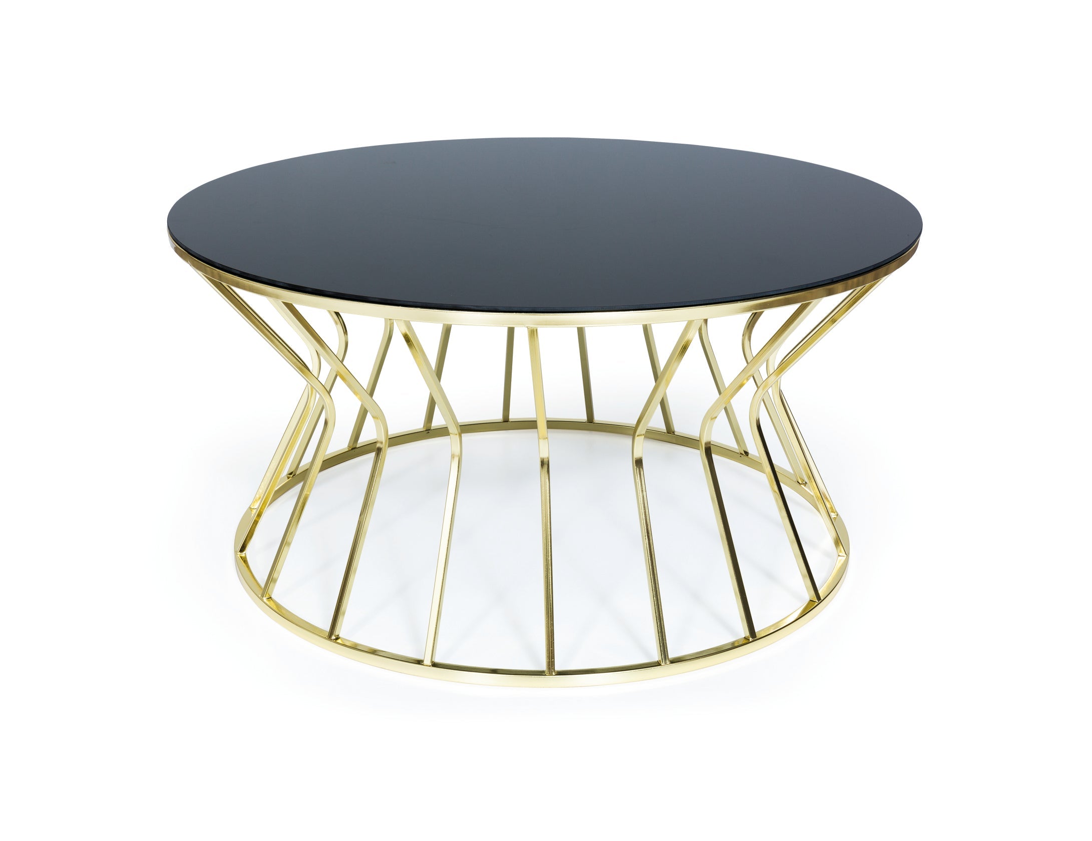 Kenzo Coffee Table by Netline Home Interior features a modern gold finish and sleek design, perfect for stylish living room decor.