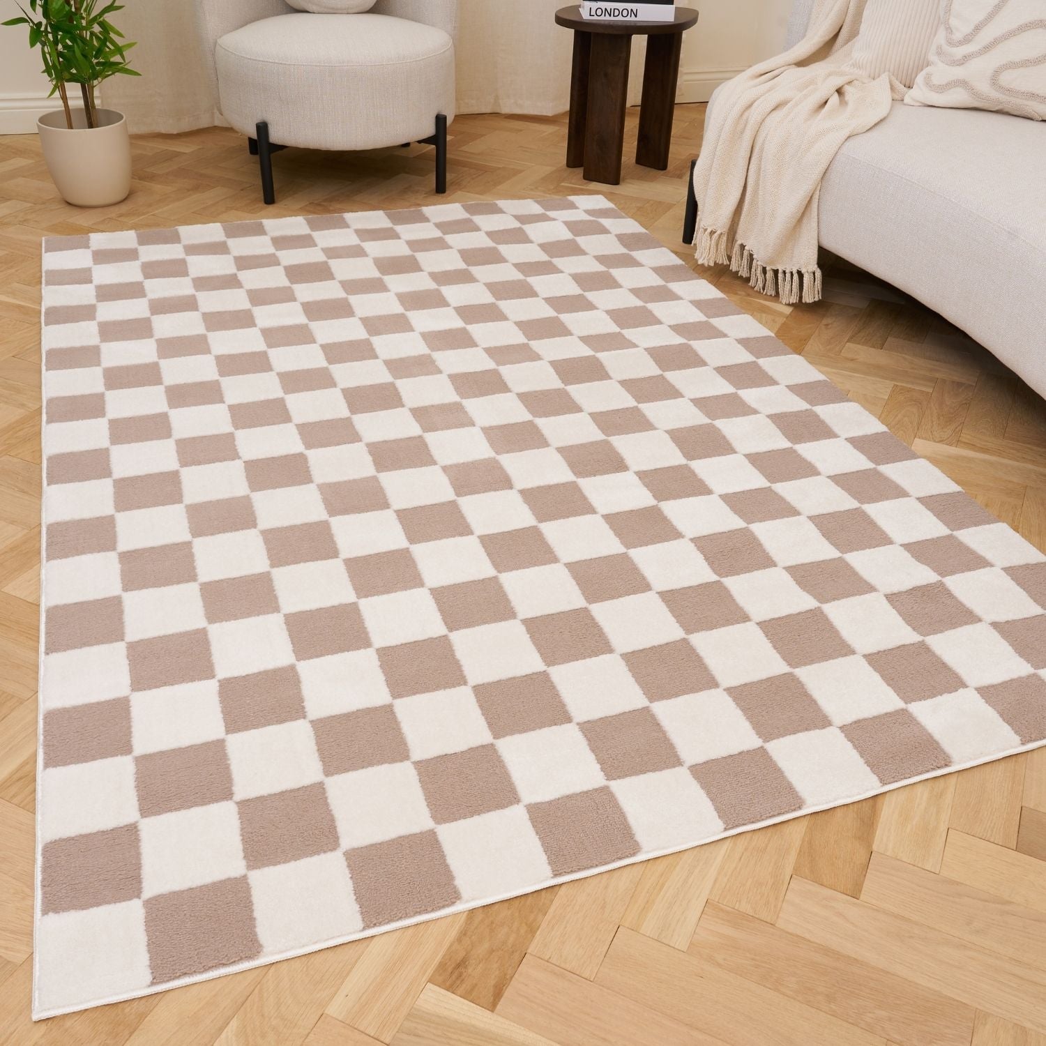Loft Checkerboard Beige Rug