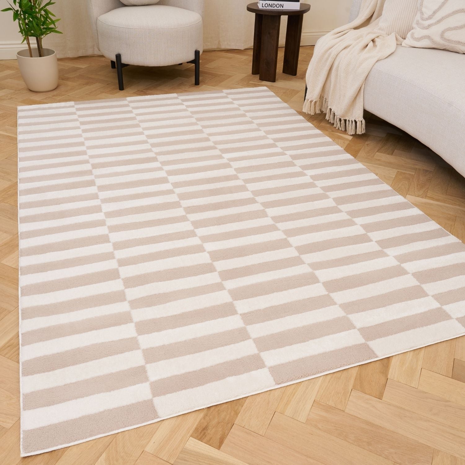 Loft Striped Beige Rug