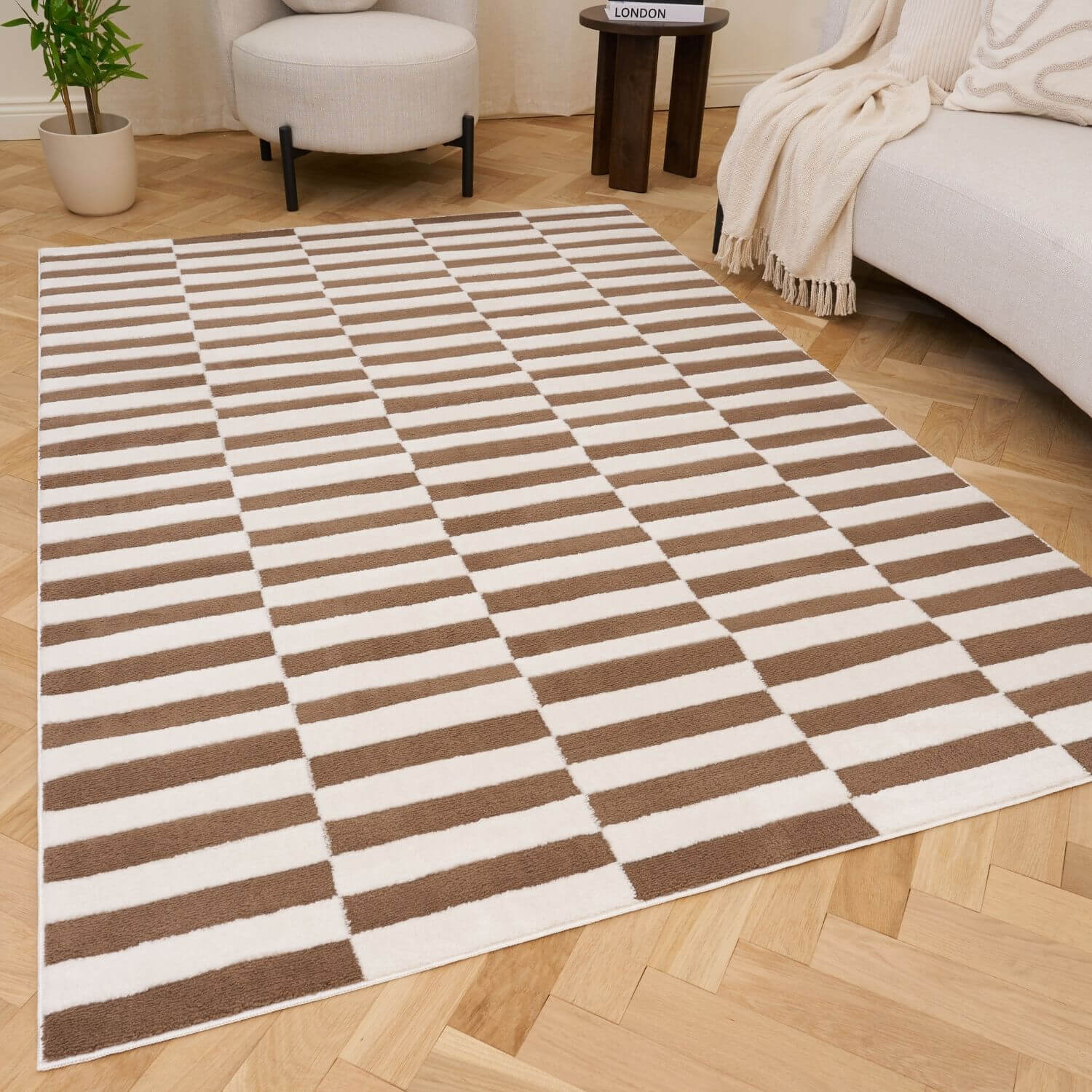 Loft Striped Brown Rug