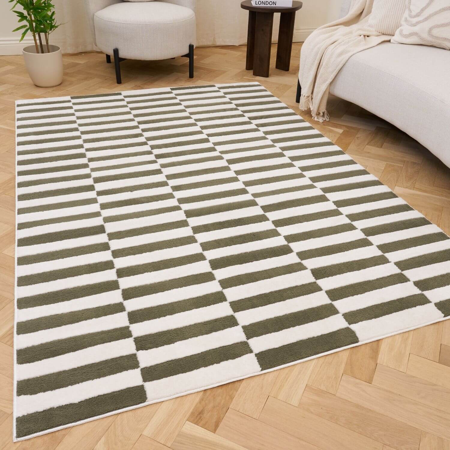 Loft Striped Green Rug