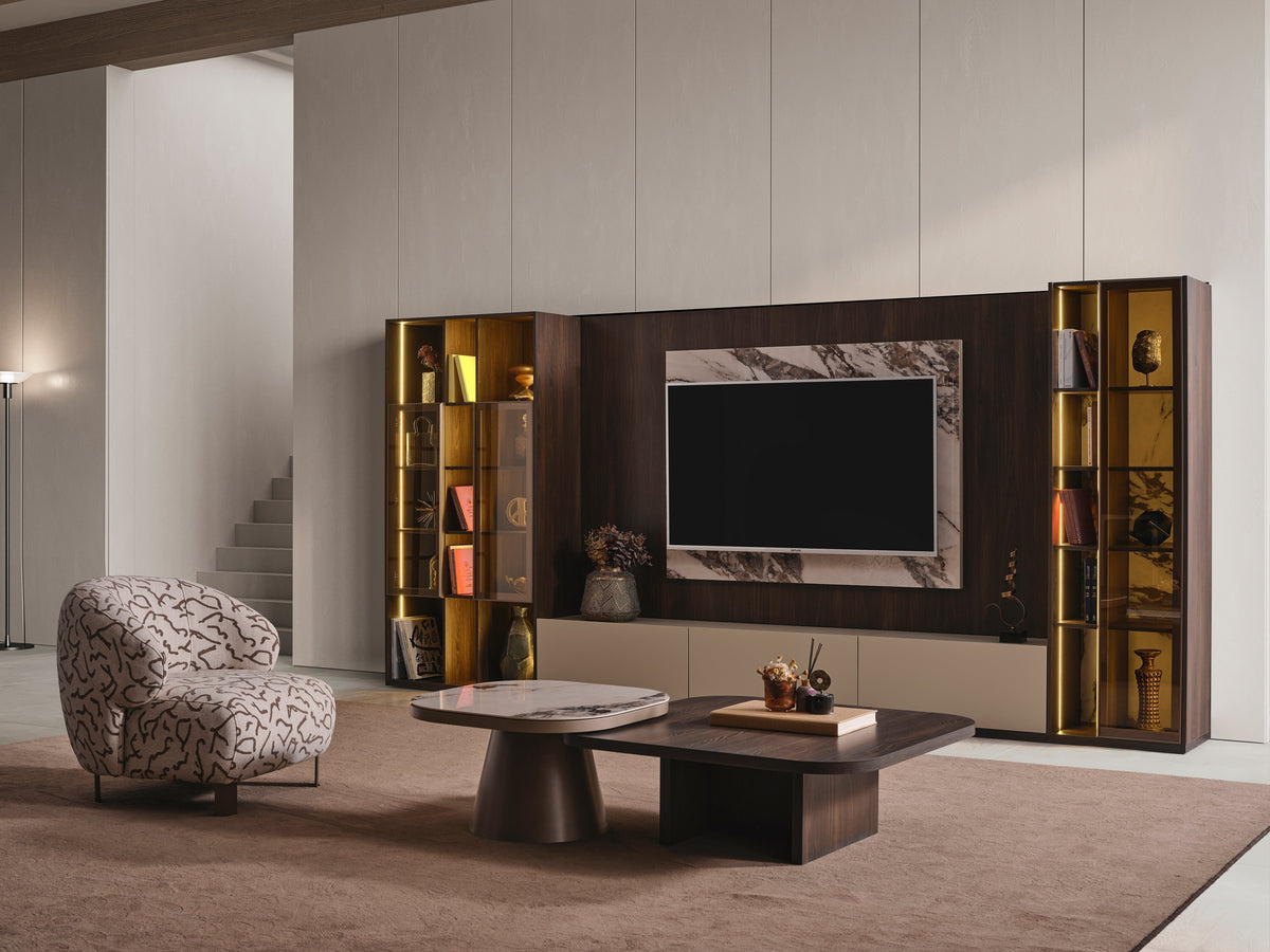Lotus Wall TV Unit (O) by Netline Interiors