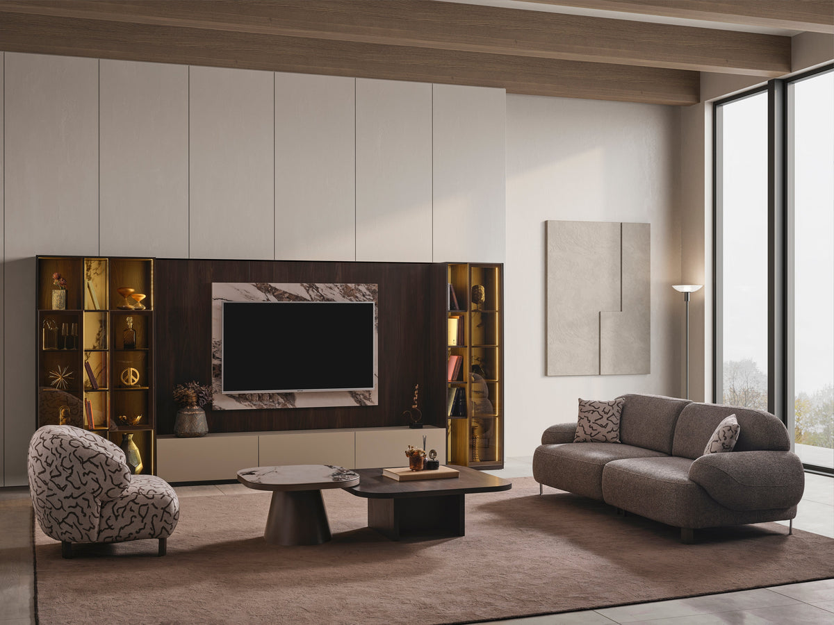 Lotus Wall TV Unit (O) by Netline Interiors