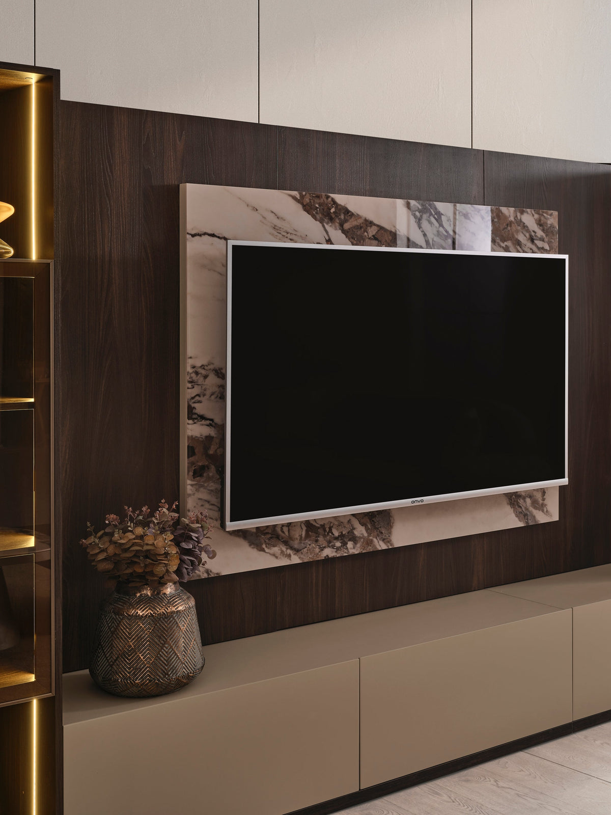 Lotus Wall TV Unit (O) by Netline Interiors