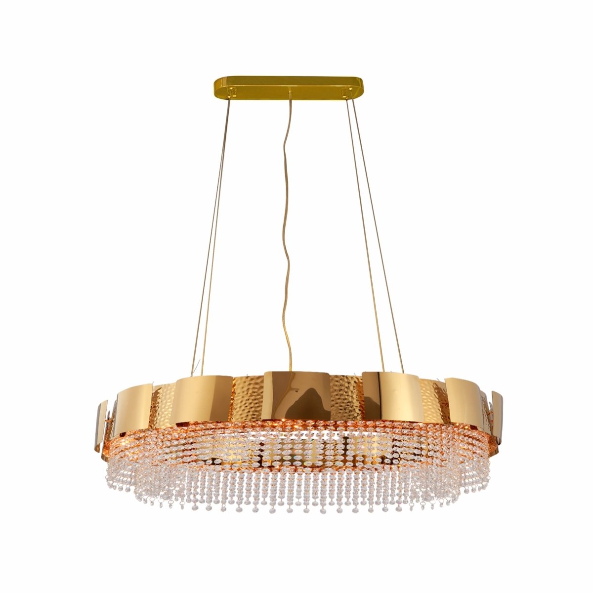 Octagon crystal gold metal kitchen island chandelier with 8 E14 bulbs, ceiling light fixture for modern interior spaces.