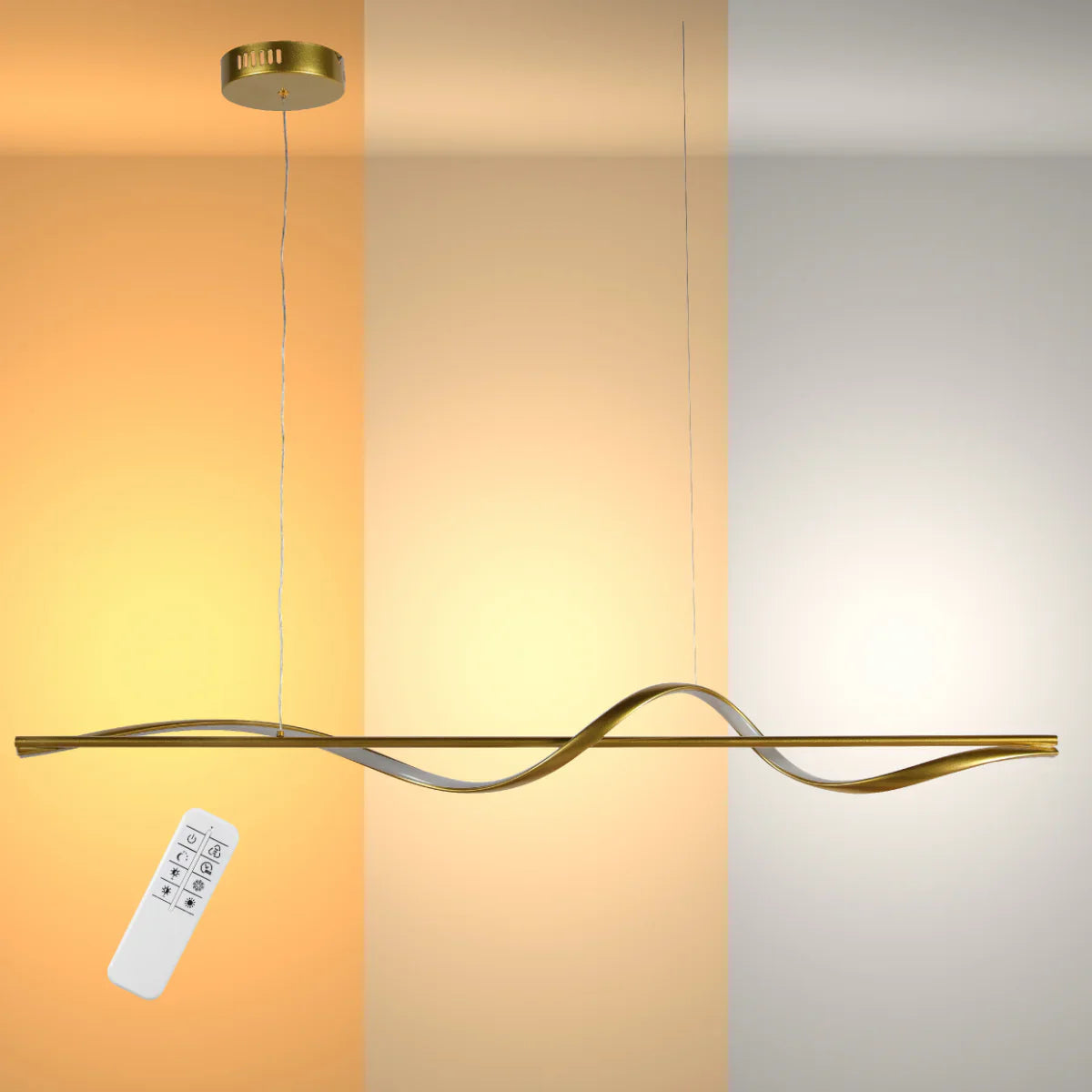 Modern sleek Infinity Wave LED pendant light by Netline Home Interior featuring flowing wave design and soft illumination.