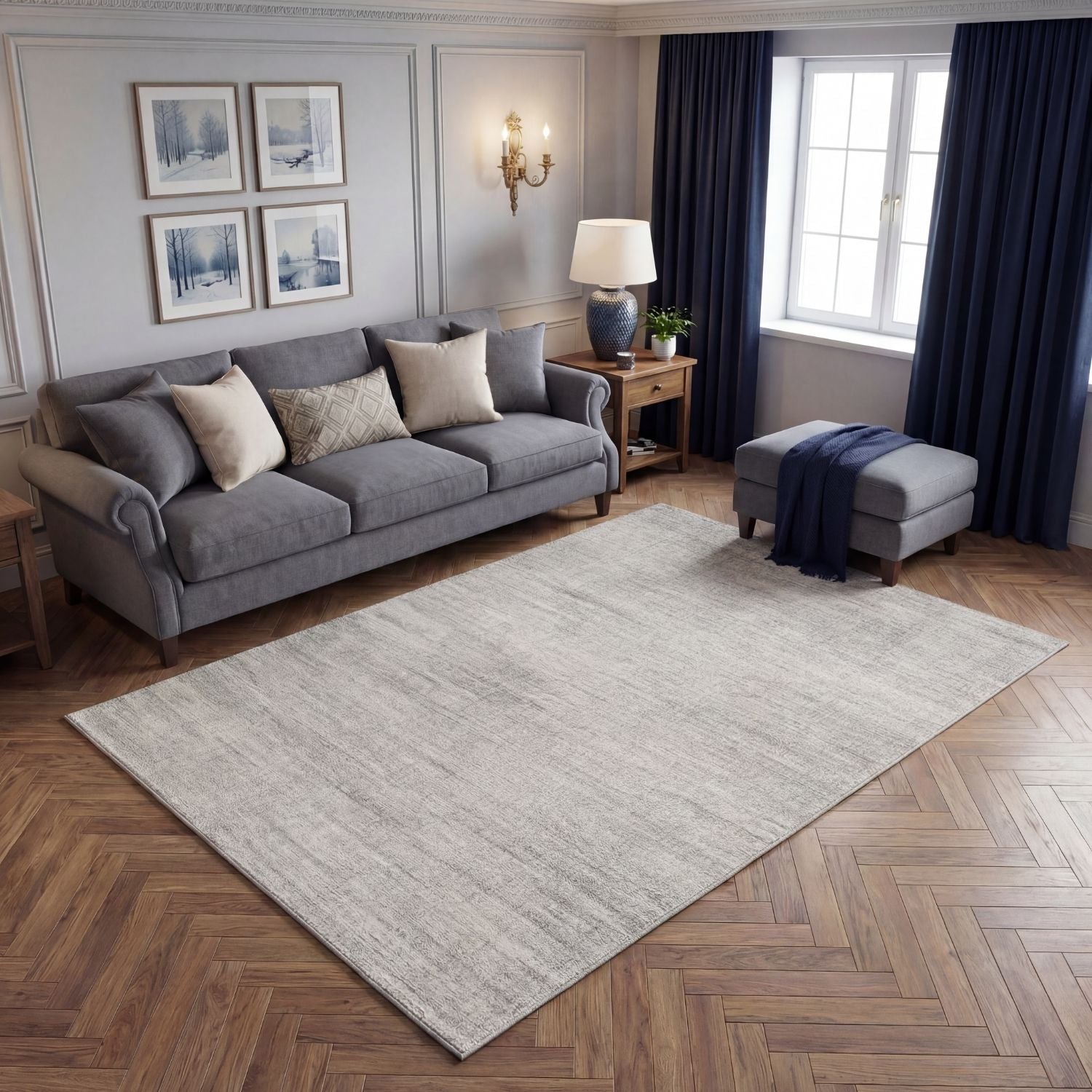 Montana Cream and Grey Rug by The Rugs, featuring a soft, textured design in cream and grey tones.