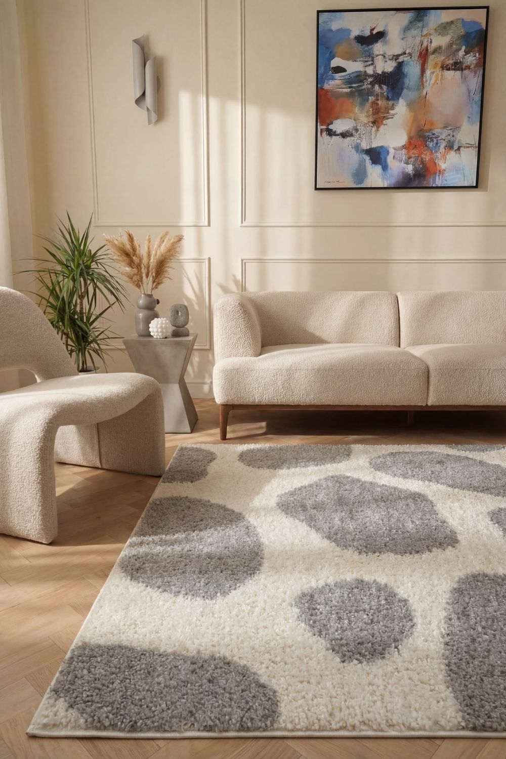 Moodi Shaggy Grey Tarn Rug