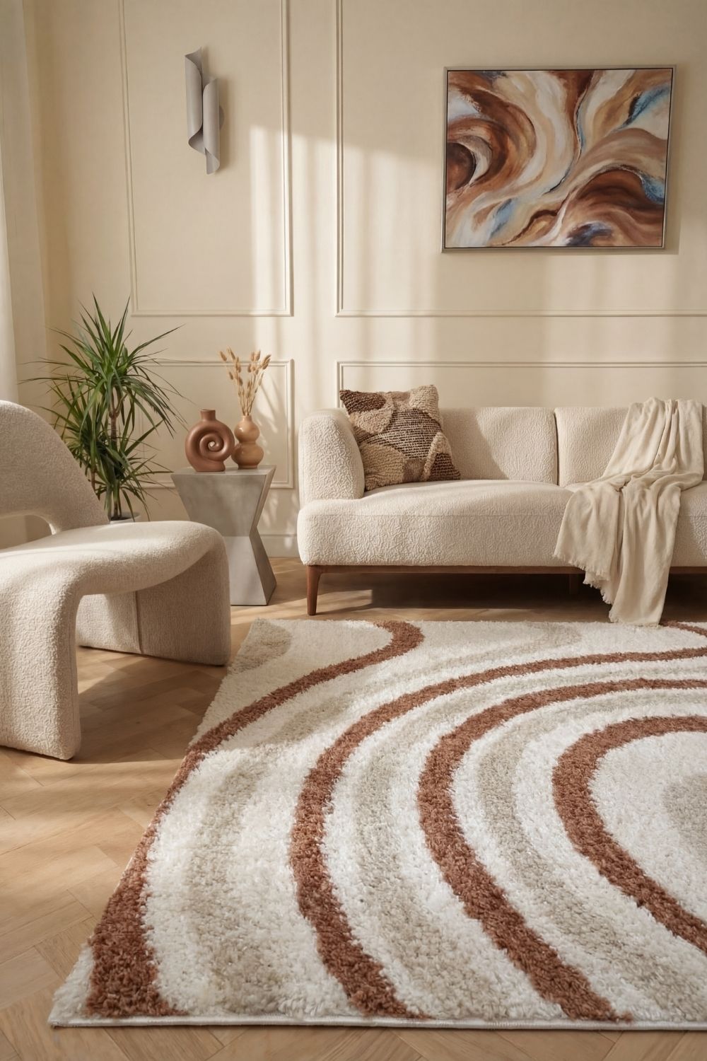 Moodi Shaggy Cream/Terra Sunhaze Rug