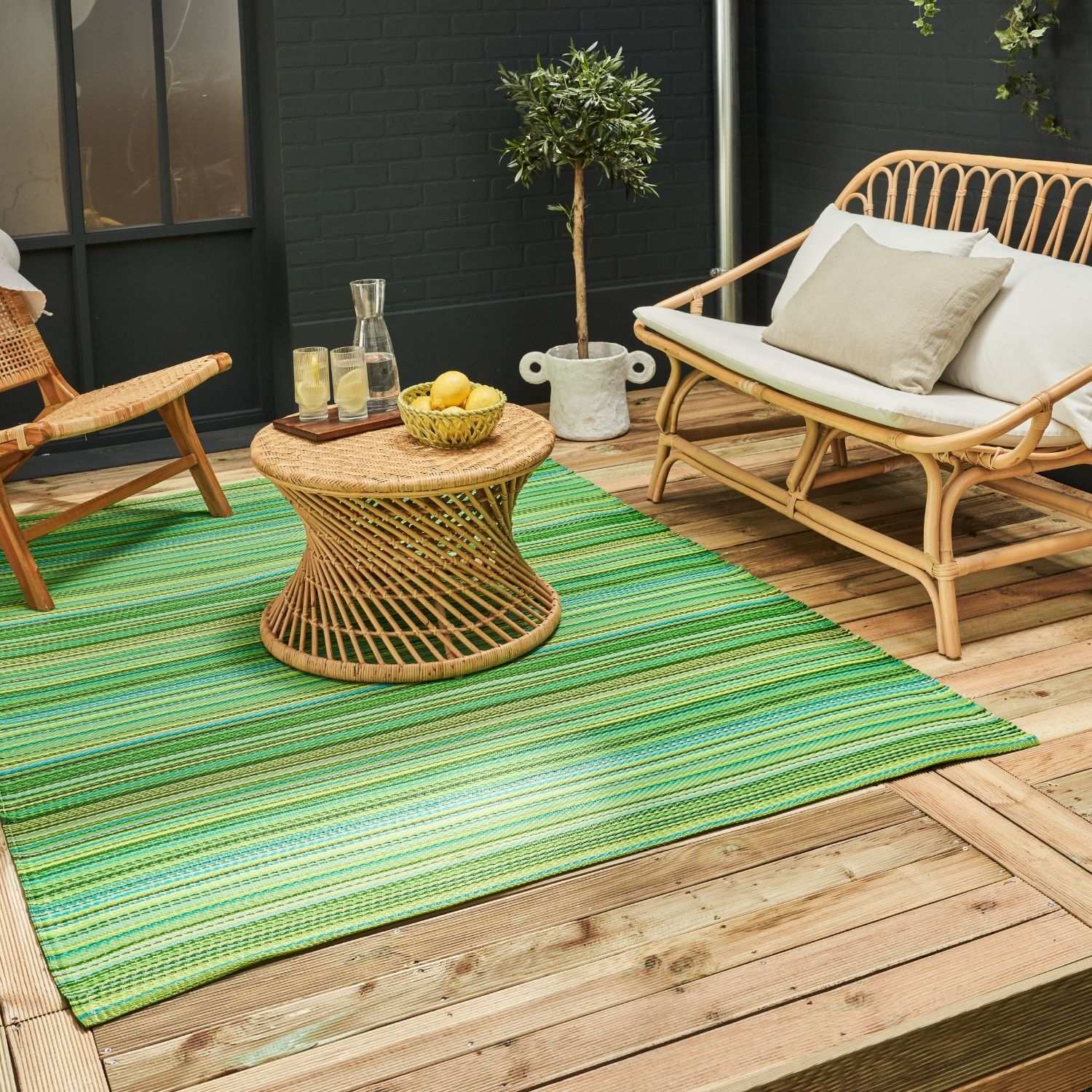 Rainbow Outdoor Rug Green | 1020