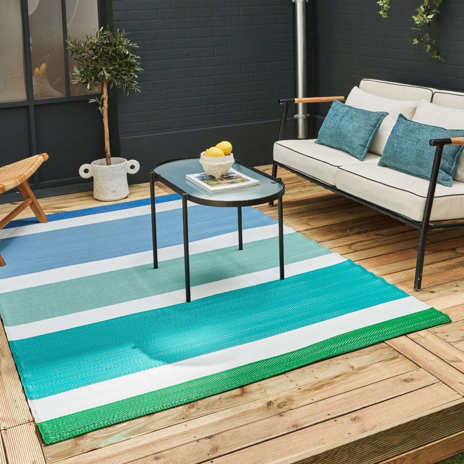 Rainbow Outdoor Rug Blue | 1030