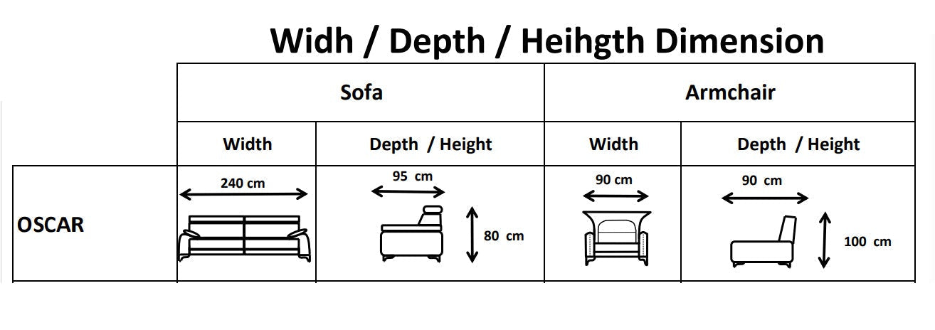 Netline Home Oscar 3 Seater Sofa