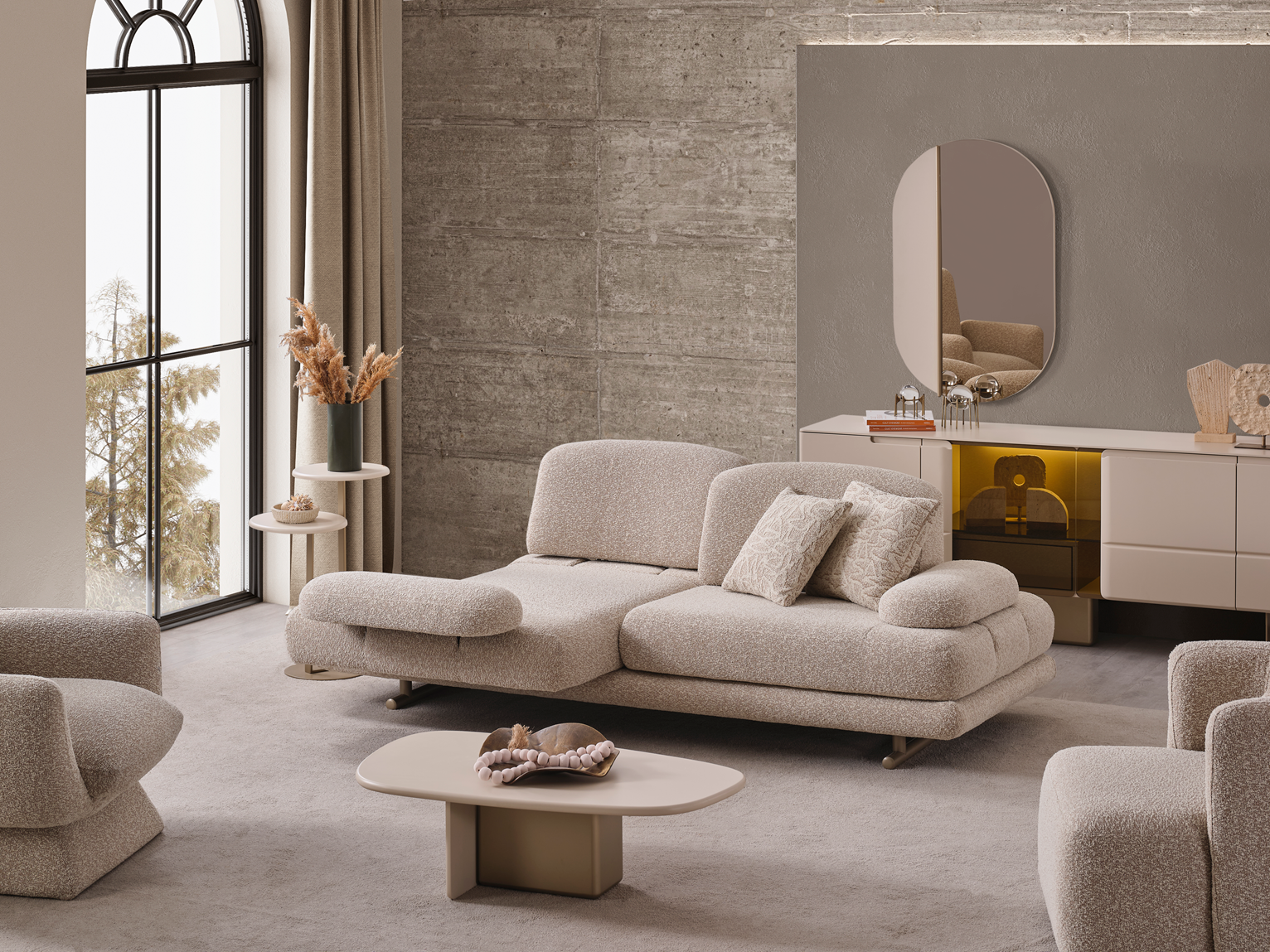 Netline Home Interior Oslo 3 Seater Corner Sofa with plush cushions and spacious lounge design, perfect for modern living rooms.