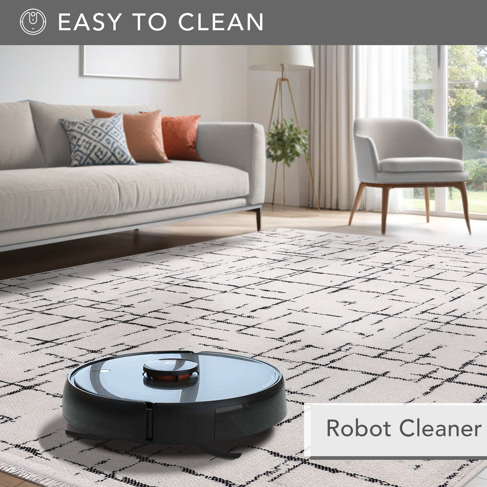 Netline Home Machine Washable Rug NT201 – WHITE Soft Chenille