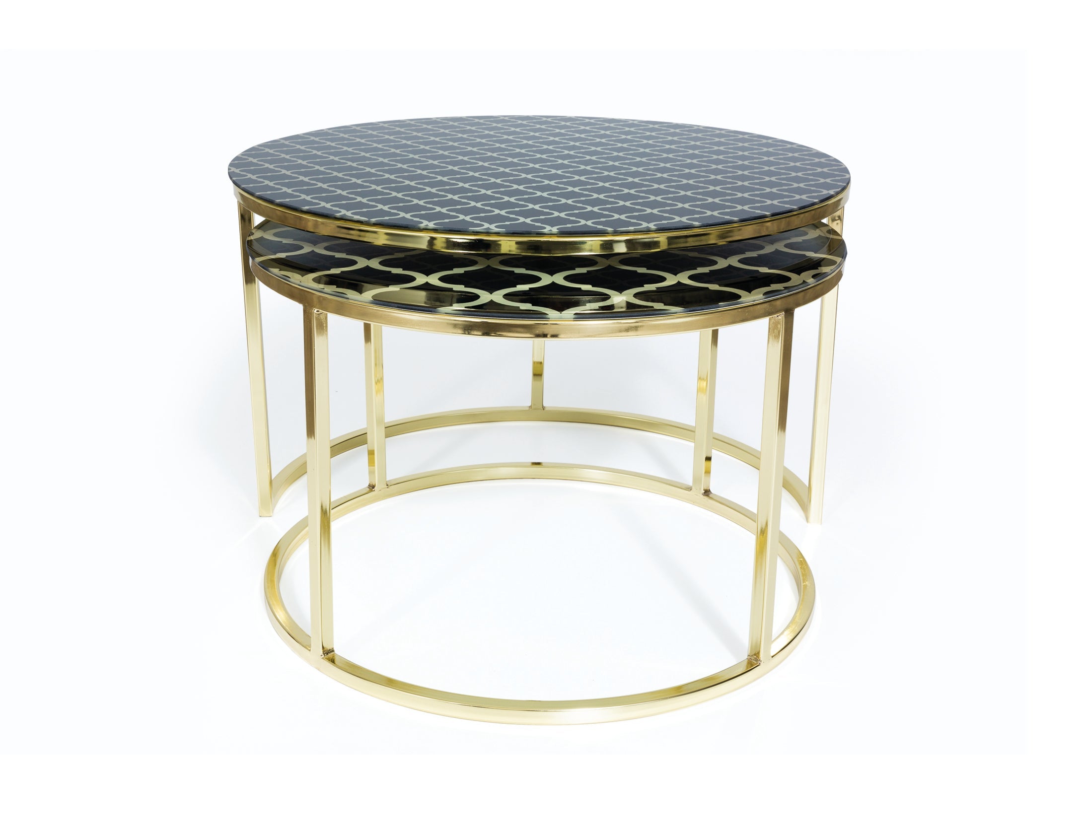Gold Rossi coffee table set by Netline Home Interior, featuring modern design with sleek surfaces and stylish accents for living rooms.