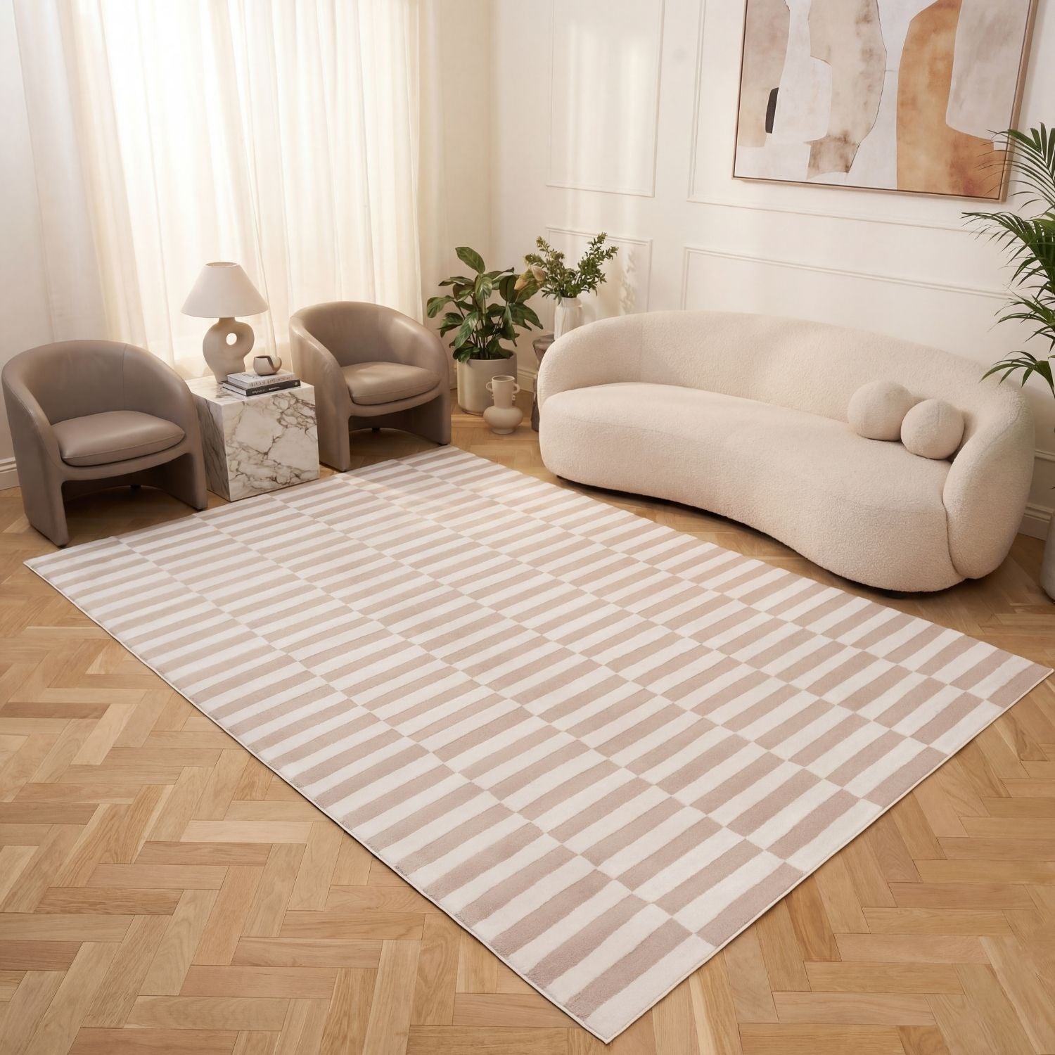 Loft Striped Beige Rug