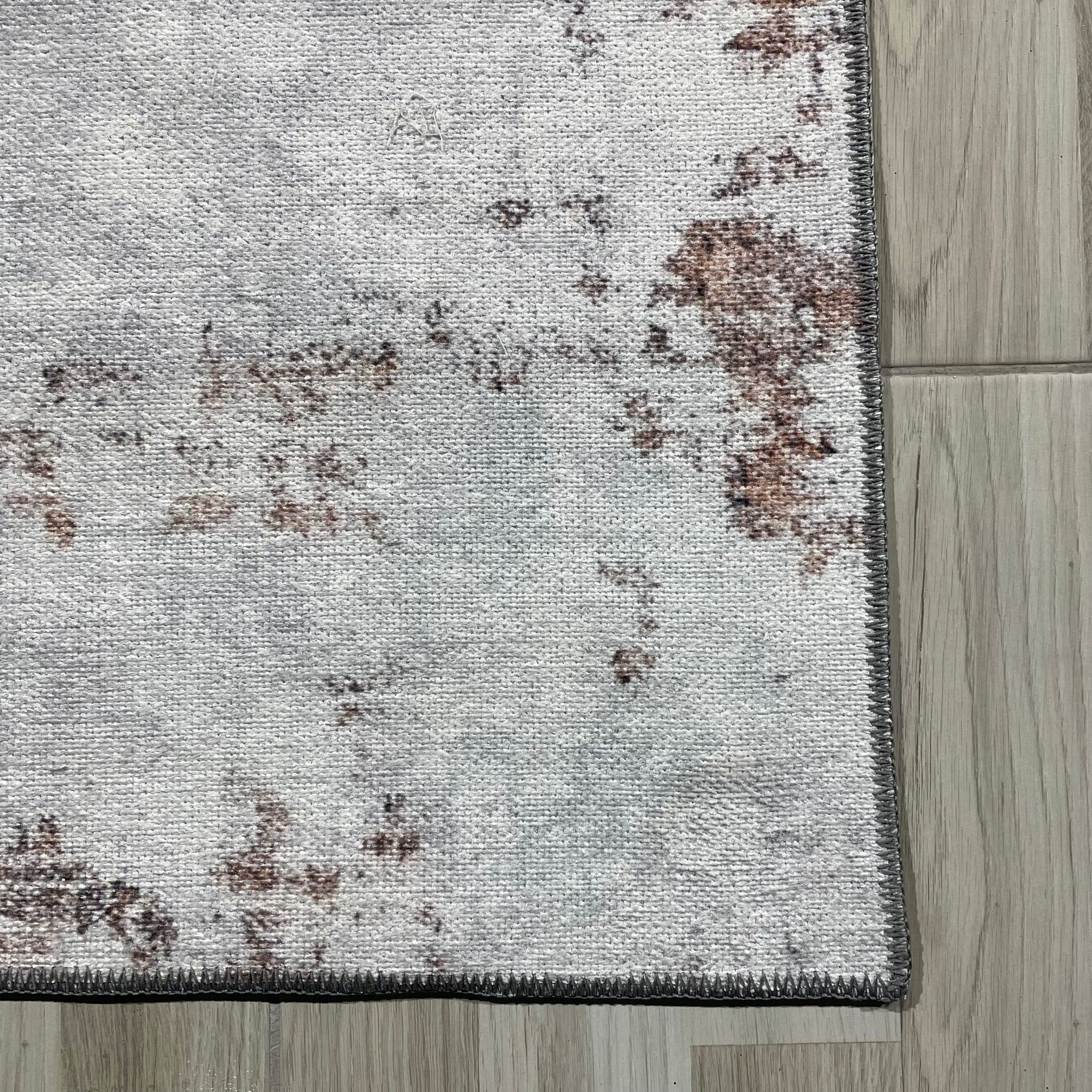 Netline Home Blue Navy Mink Brown Modern Machine Washable Chenille Rug Design NH7014 - Detailed Photoshoot - Netline Home