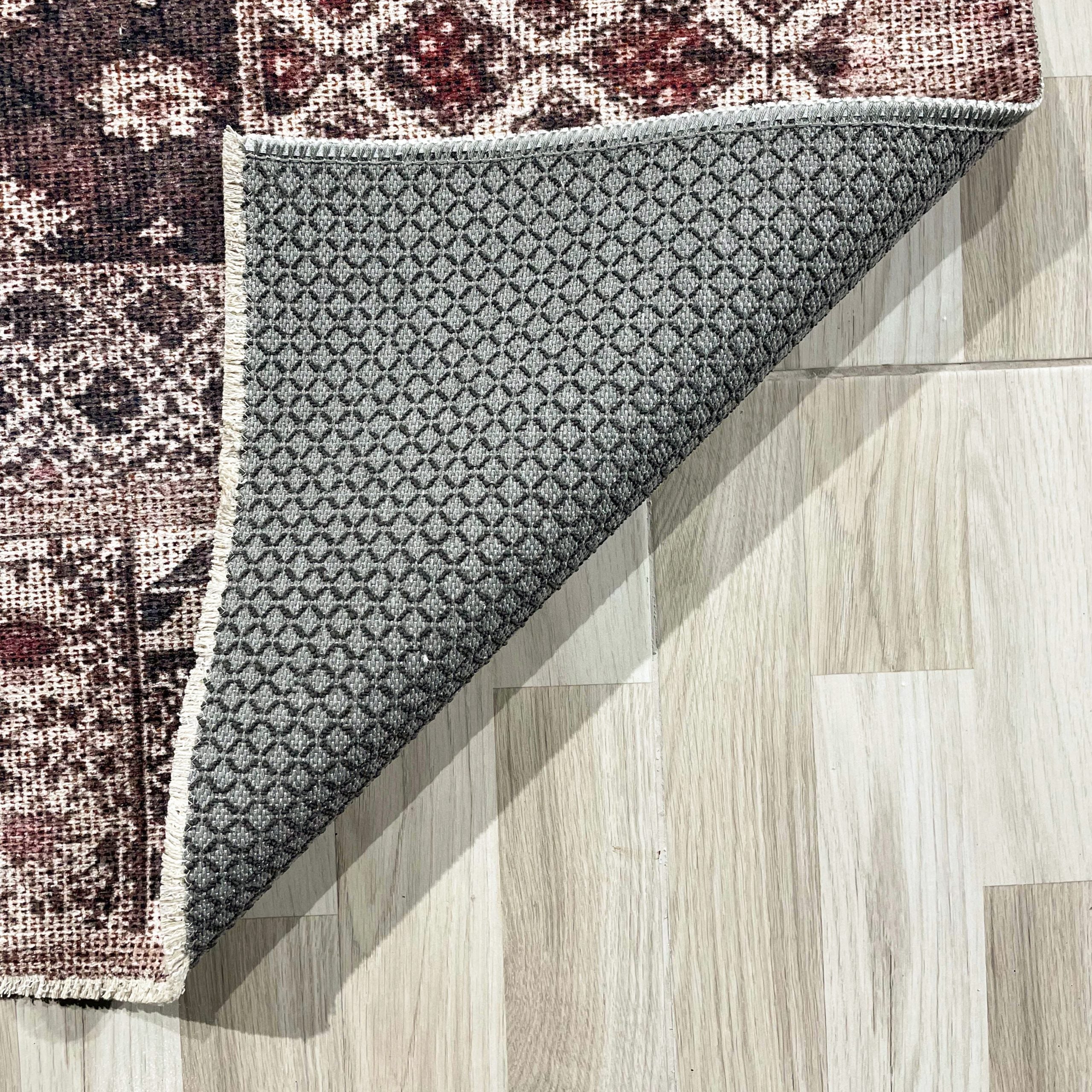 Netline Home Mink Brown Ethnic Machine Washable Chenille Rug Design 607-01 - Gallery Image 3 - Netline Home