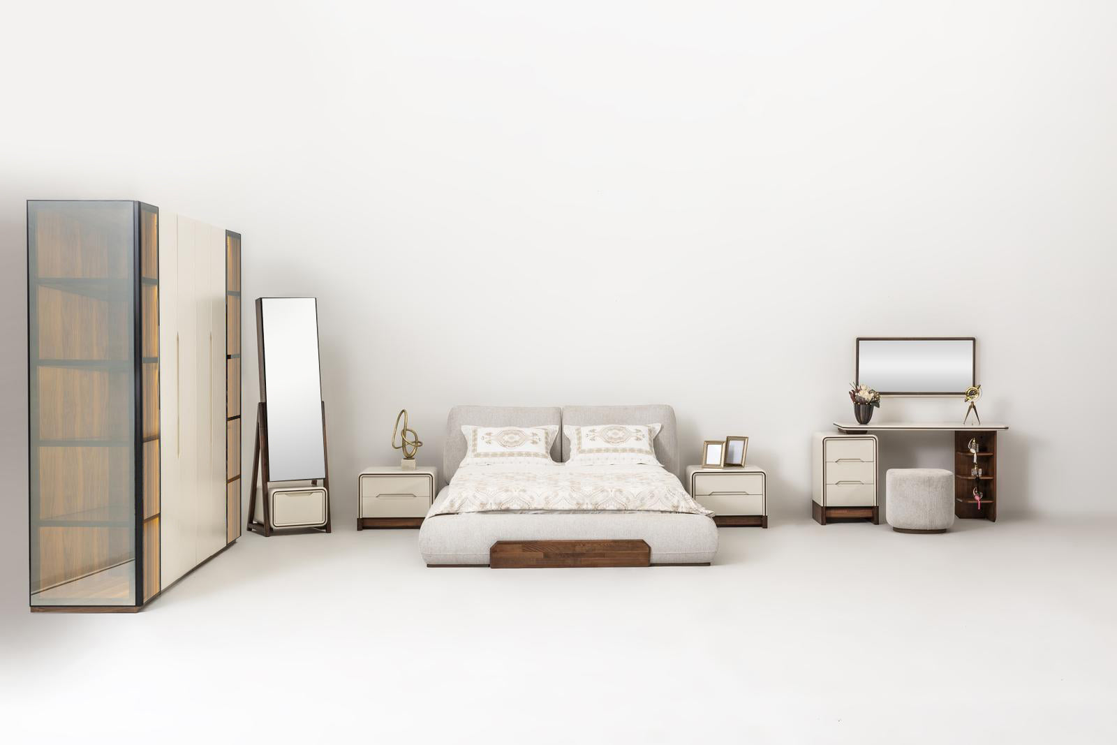 Cadillac bedroom set by Netline Home Interior featuring a modern bed frame, matching nightstands, and stylish bedroom furniture.