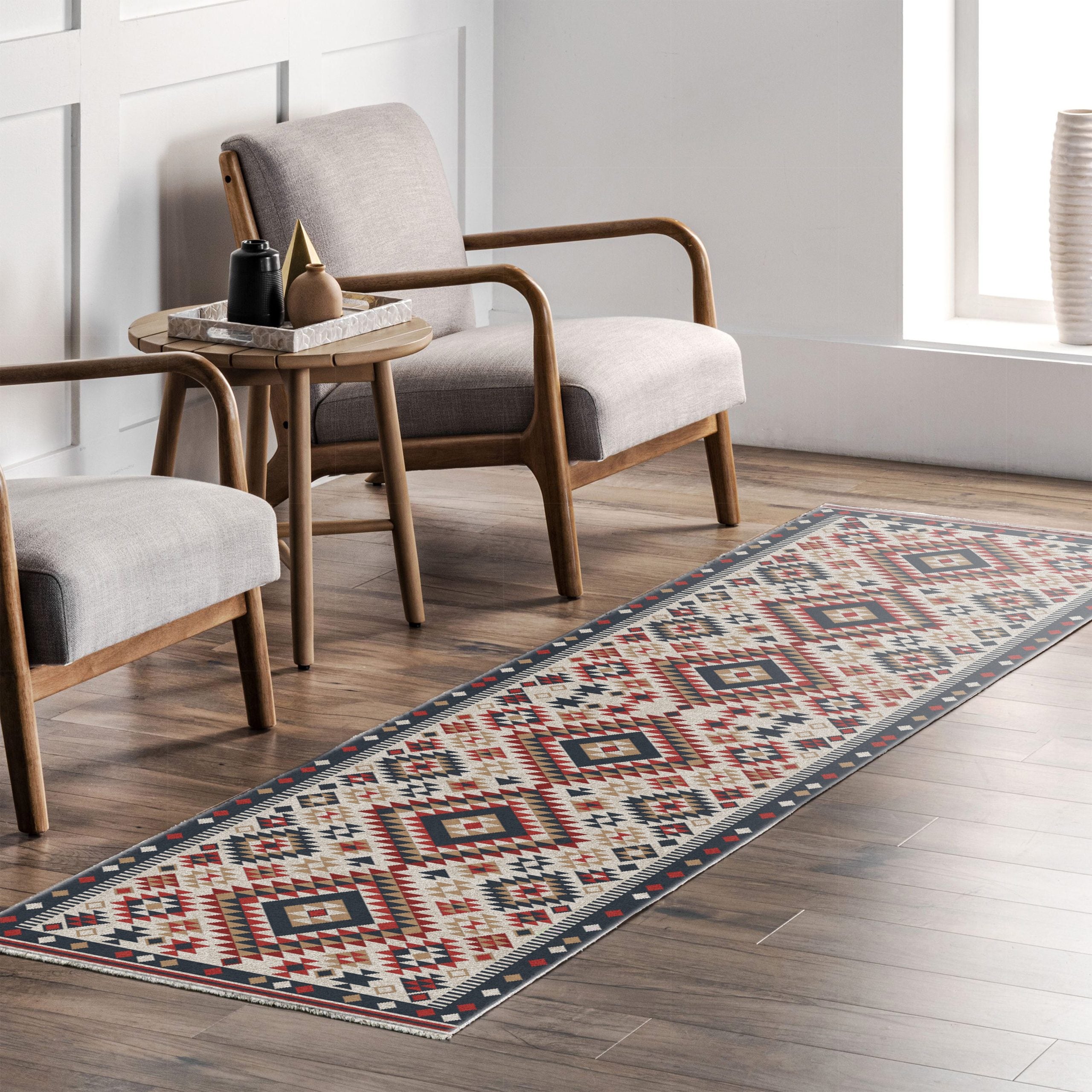 Netline Home Mink Brown Ethnic Classic Machine Washable Chenille Rug Design NH7072 - Gallery Image 7 - Netline Home
