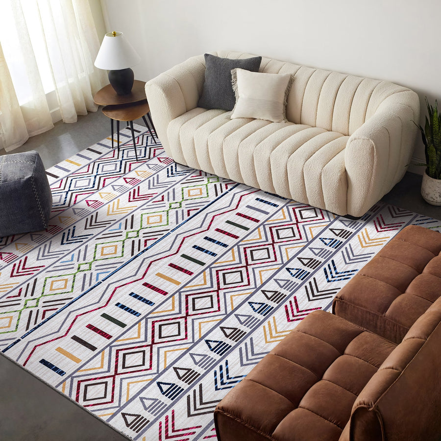 Regal Geometry Natural Beige Washable Rug – Netline Home guide