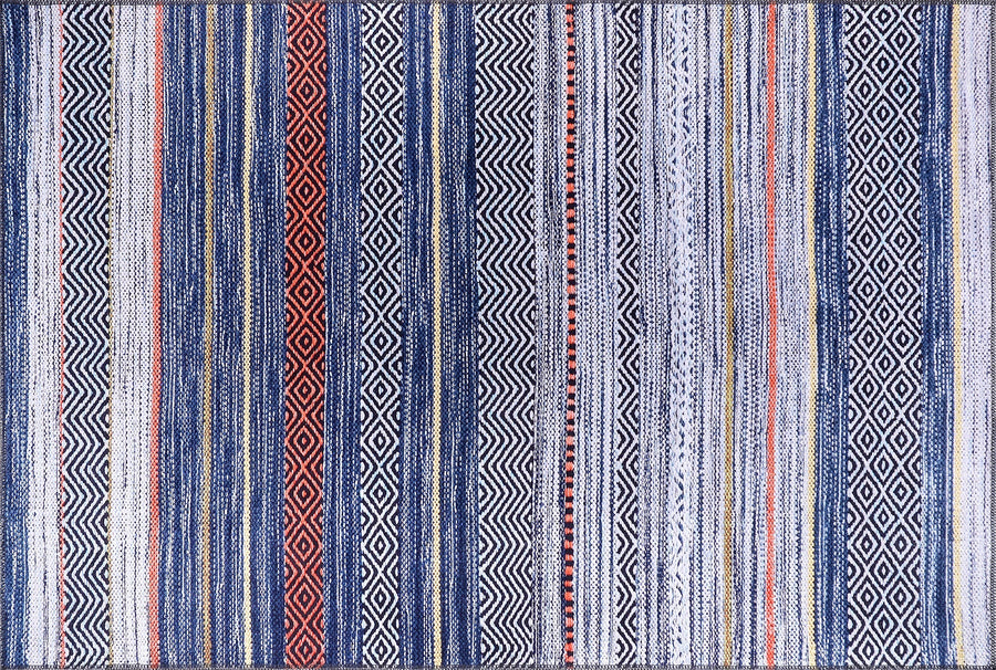Crossed Watercolour Bright Blue Abstract Washable Rug – Netline Home guide