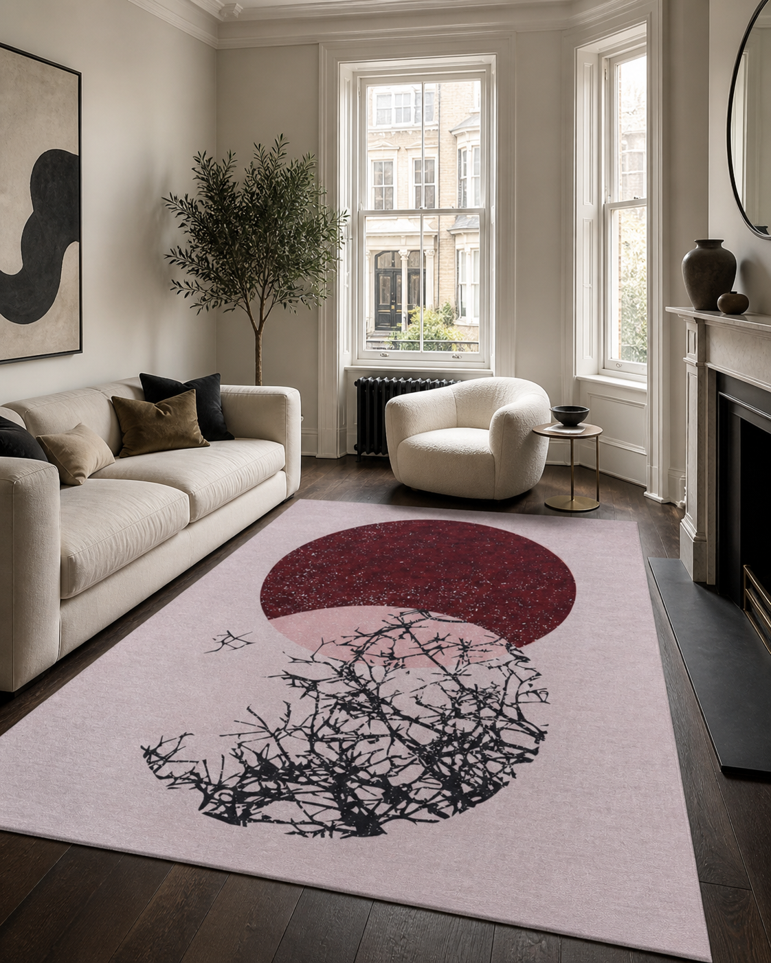 Crown Watercolour Deep Red Abstract Washable Rug – Netline Home guide