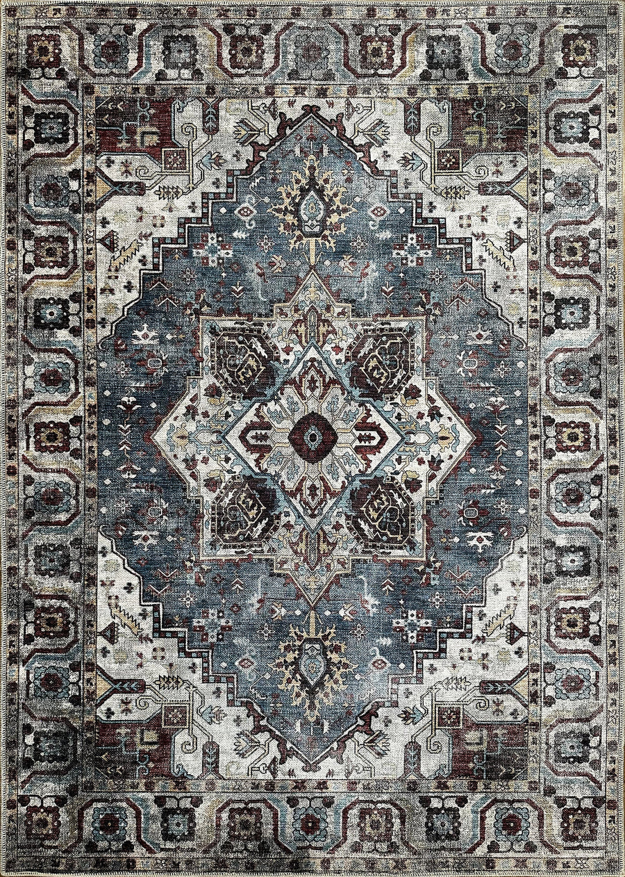 Homestead Waves Navy Blue Heritage Washable Rug – Netline Home guide