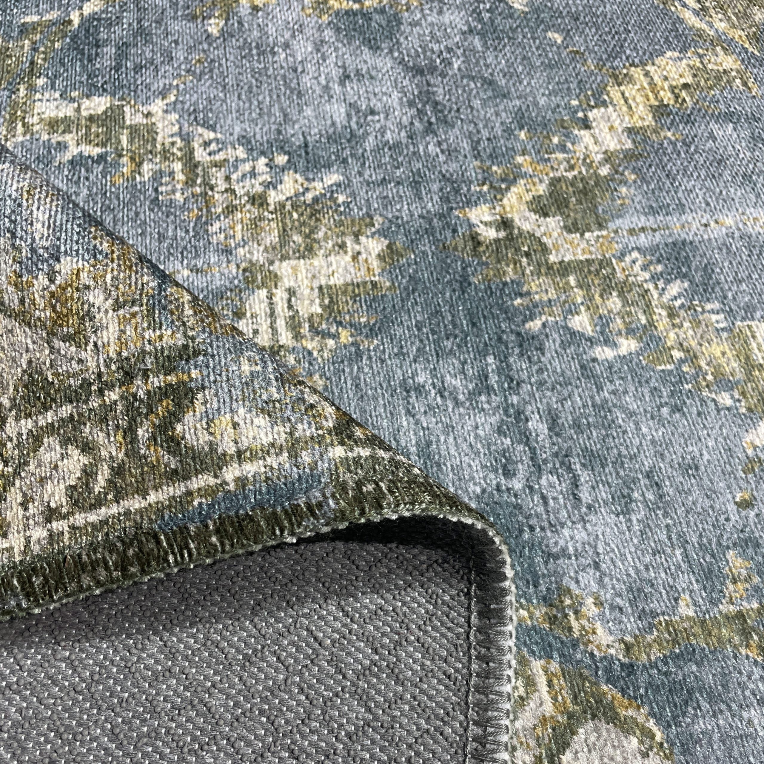 Netline Home Gray Silver Vintage Machine Washable Chenille Rug Design NH7022 - Gallery Image 4 - Netline Home