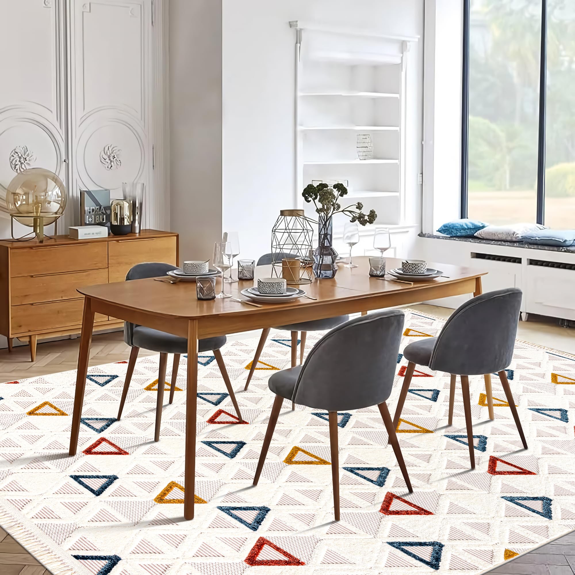 Netline Home RUGS DEPOT Area Rug for Living Room, Bedroom & Hallway – Soft & Durable Low Pile Area Rugs – Bohemian, Aztec & Boho Style – Pet & Kid-Friendly, Ideal for High-Traffic Areas (Copy)