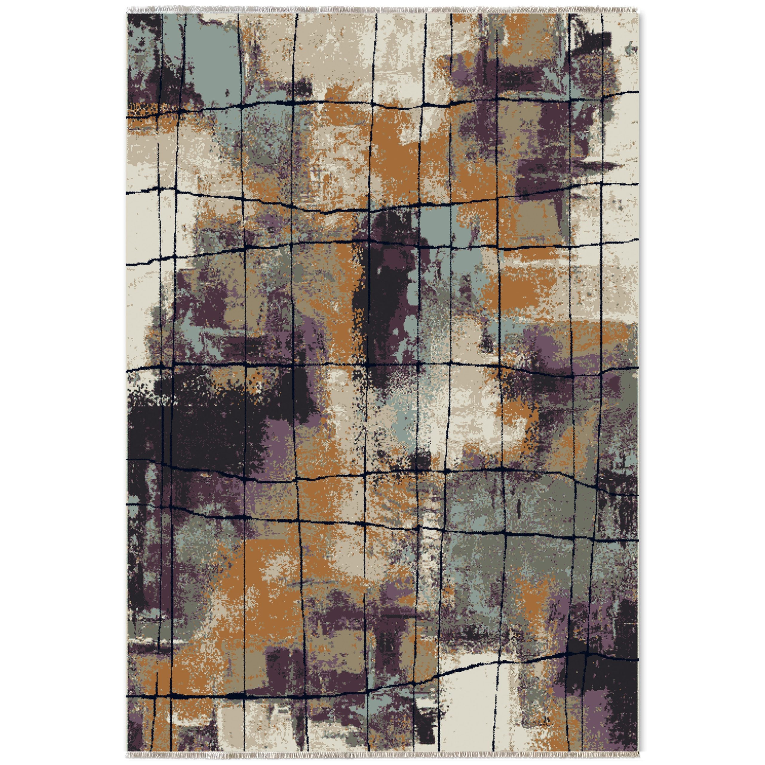 Netline Home Lilac Purple Yellow Gold Modern Machine Washable Chenille Rug Design 39-01 - Hilltop Photoshoot - Netline Home