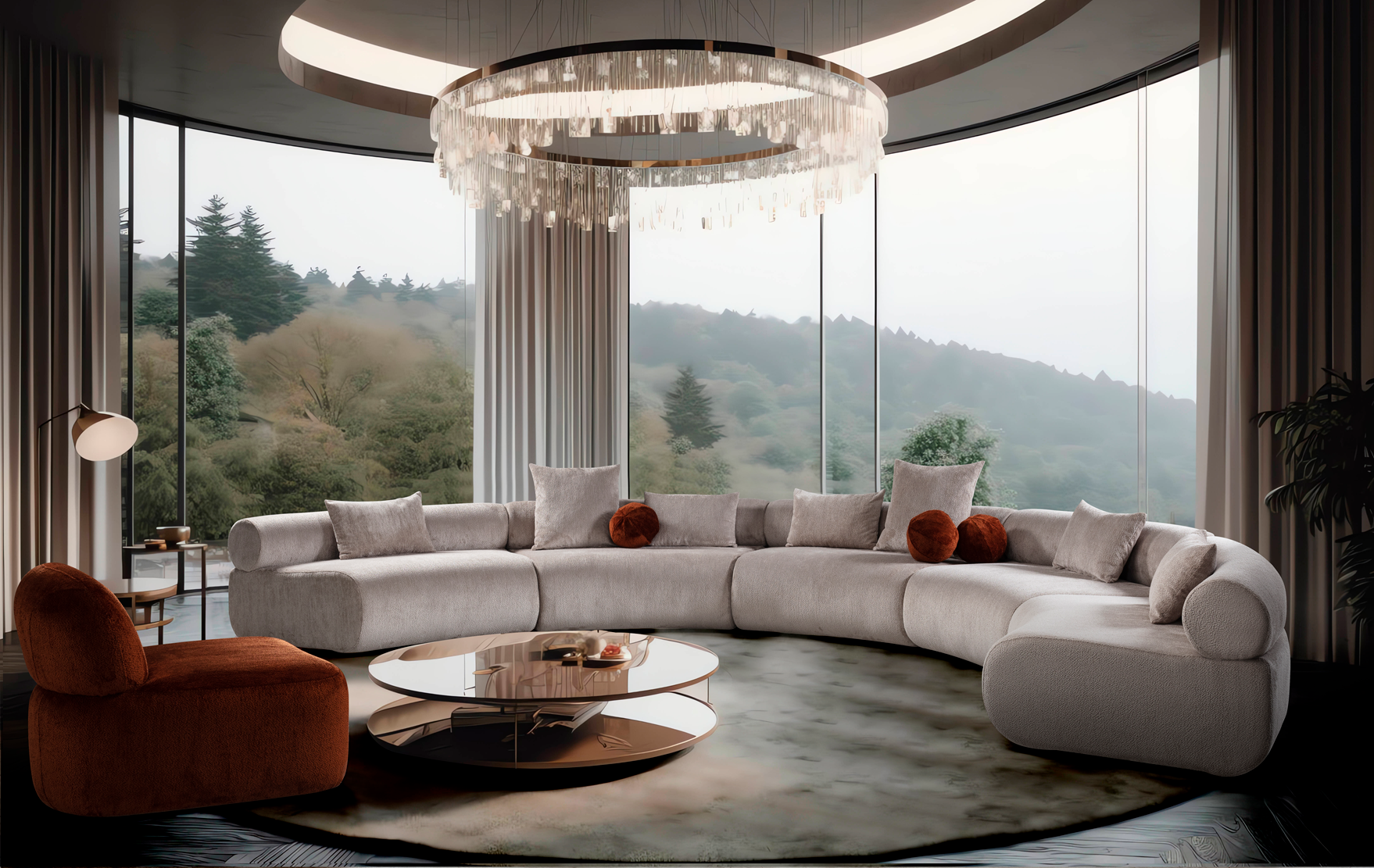 Netline Home Interior Roma Corner Sofa with plush cushions and spacious lounge design for comfortable seating.