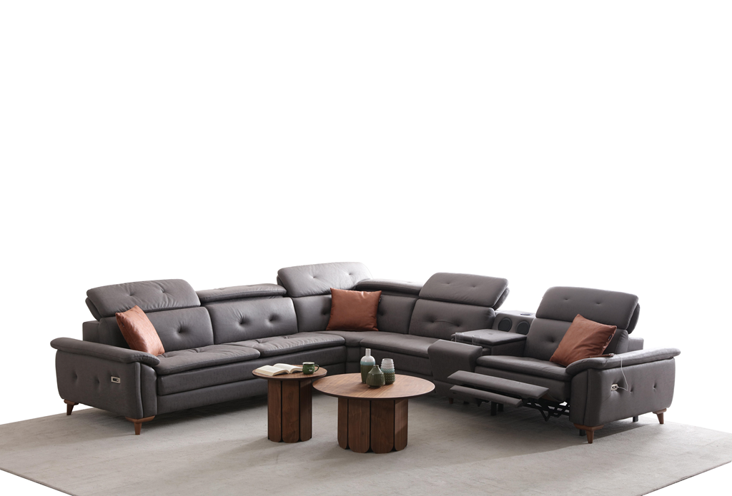 Netline Home Interior Lazio corner sofa in a spacious lounge setting with plush cushions and modern design.