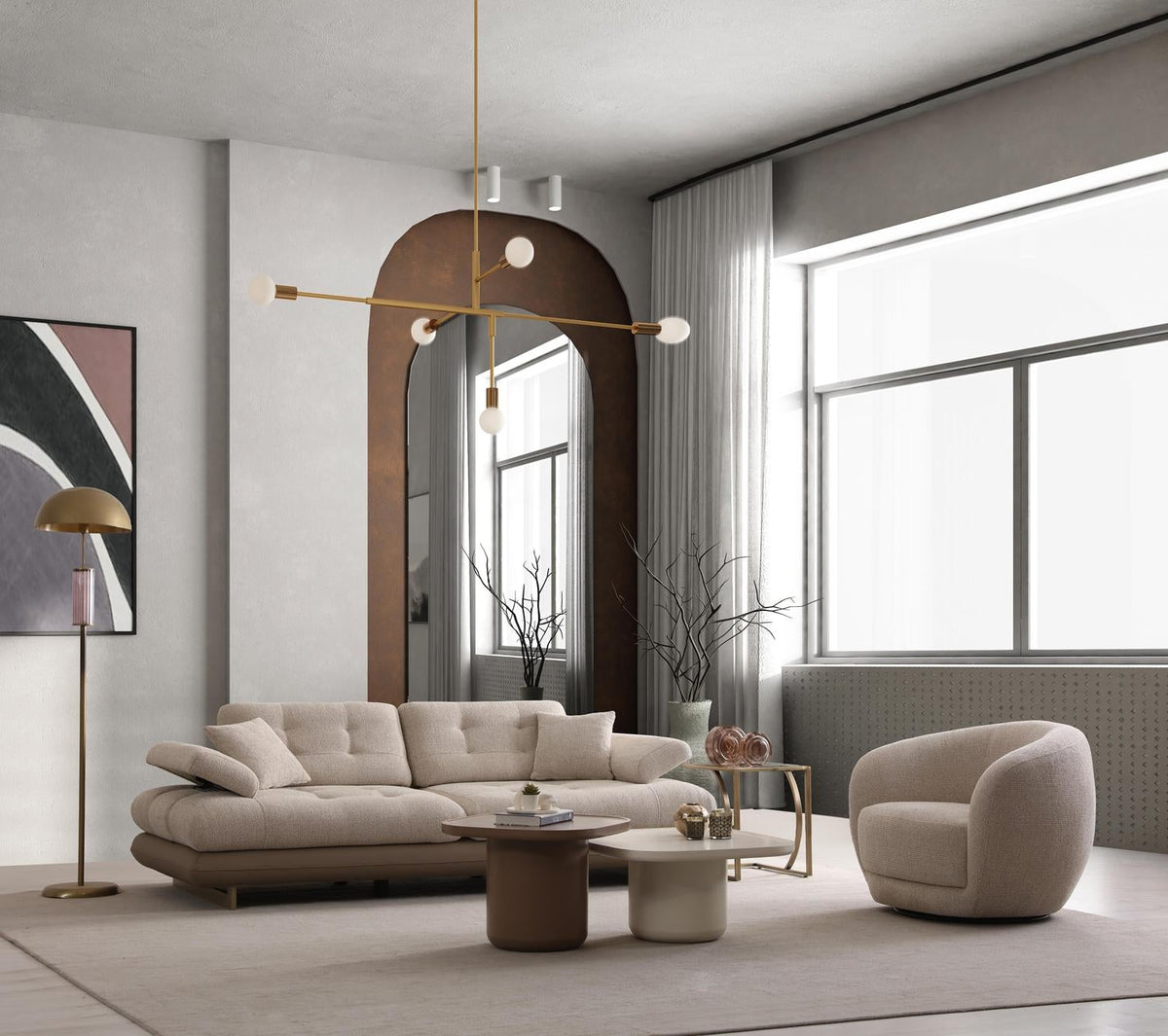 Lunza Swivel Armchair (SG) by Netline Interiors