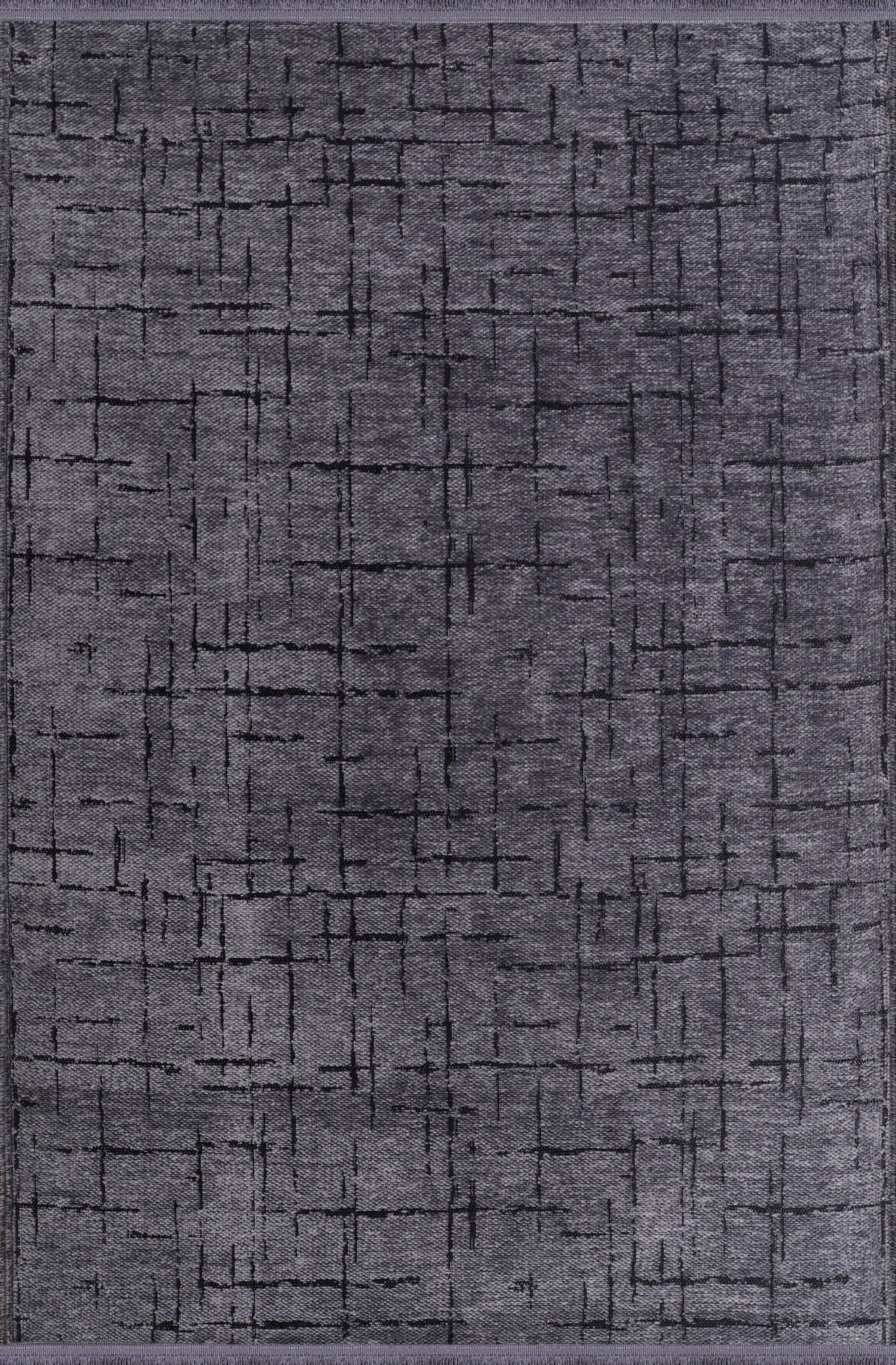 Modern Washable Chenille Rug – Soft Low-Pile Abstract Grid Design for Living Room & Bedroom