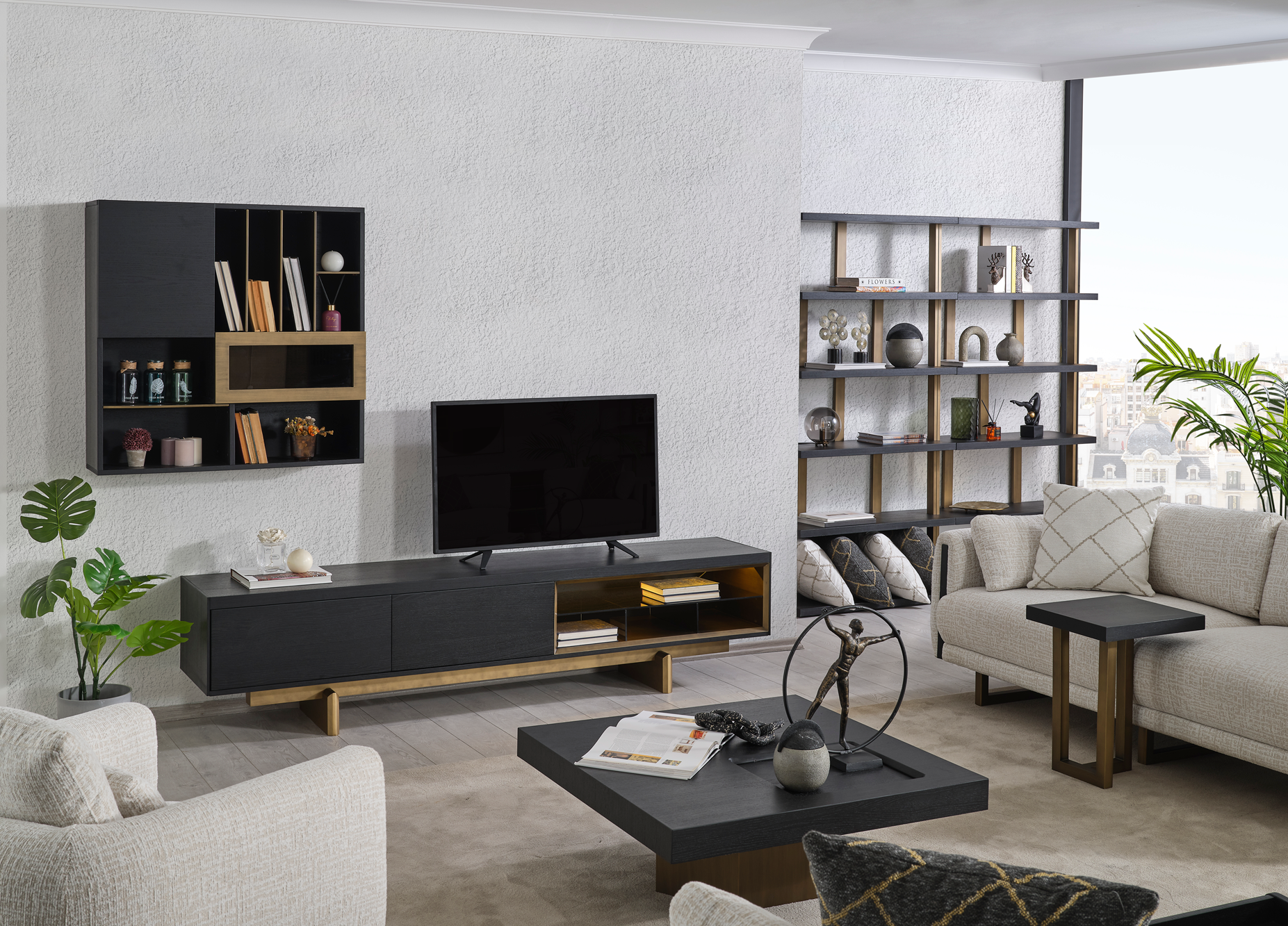 Contemporary Stella TV unit by Netline Home Interior with sleek media storage and modern design for living rooms.