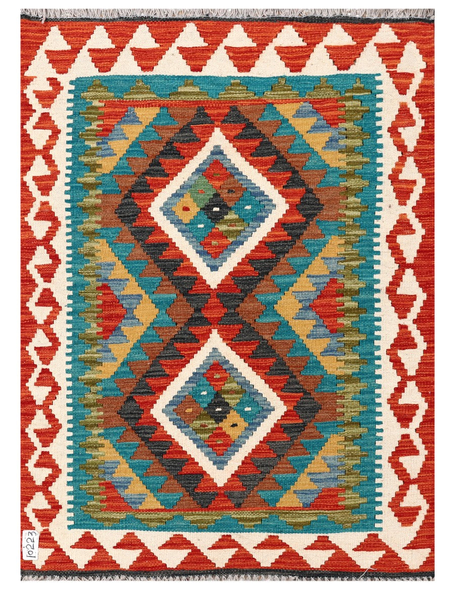 Maimana Afghanistan Kilim Rug - 116 x 84 cm