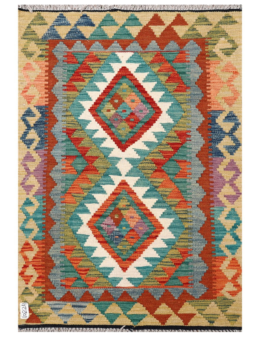 Maimana Afghanistan Kilim Rug - 123 x 84 cm