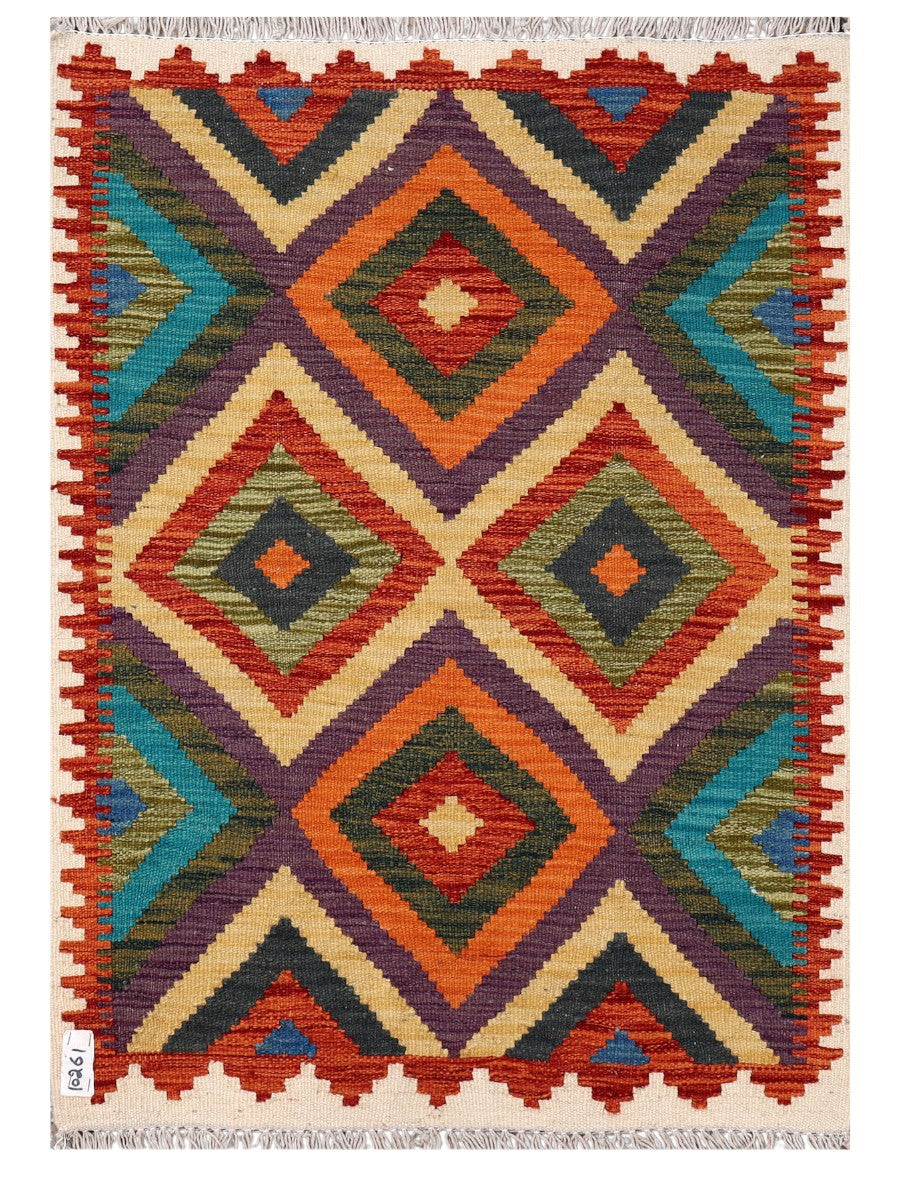 Maimana Afghanistan Kilim Rug - 109 x 77 cm
