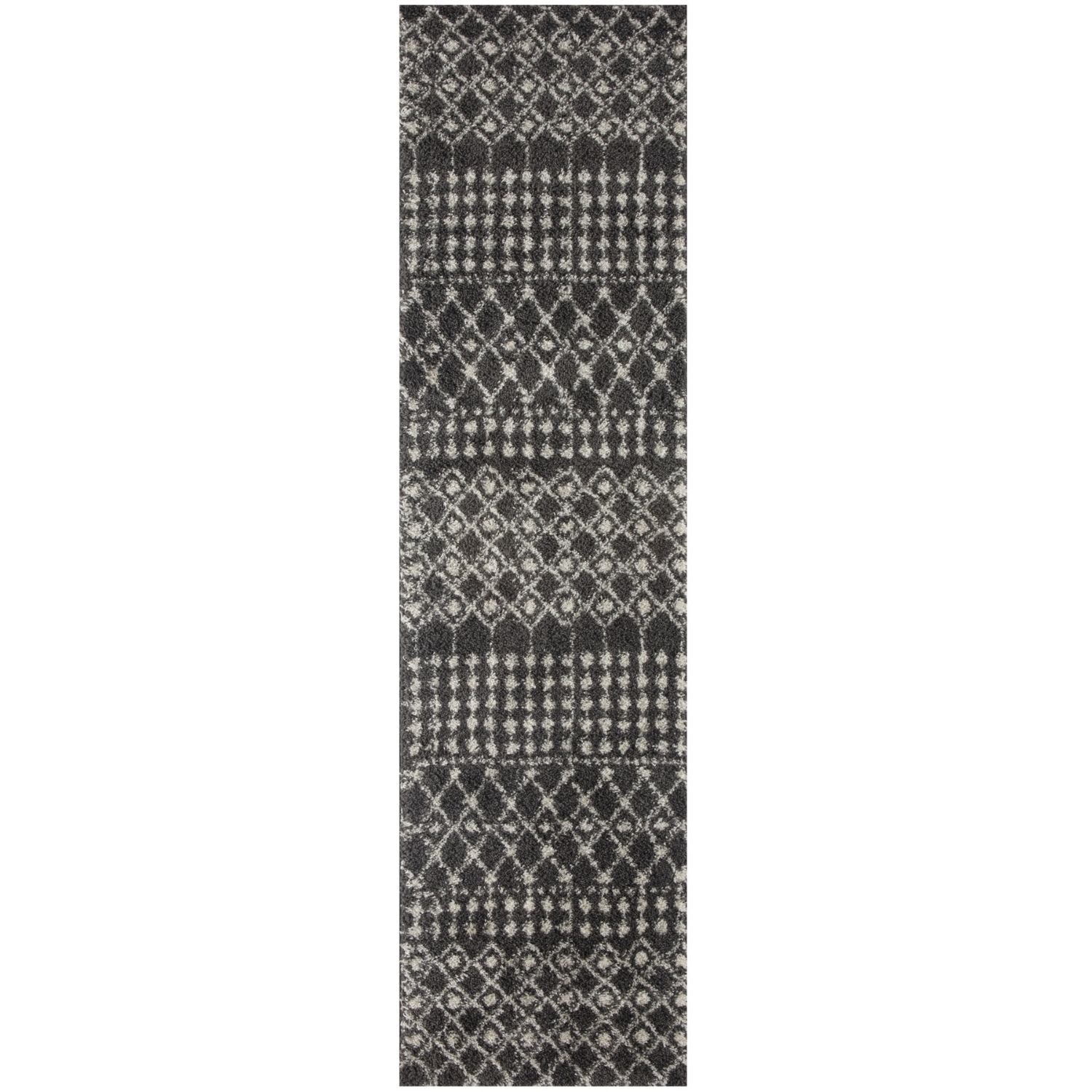 Moroccan Dark Grey Shaggy Rug | 1040