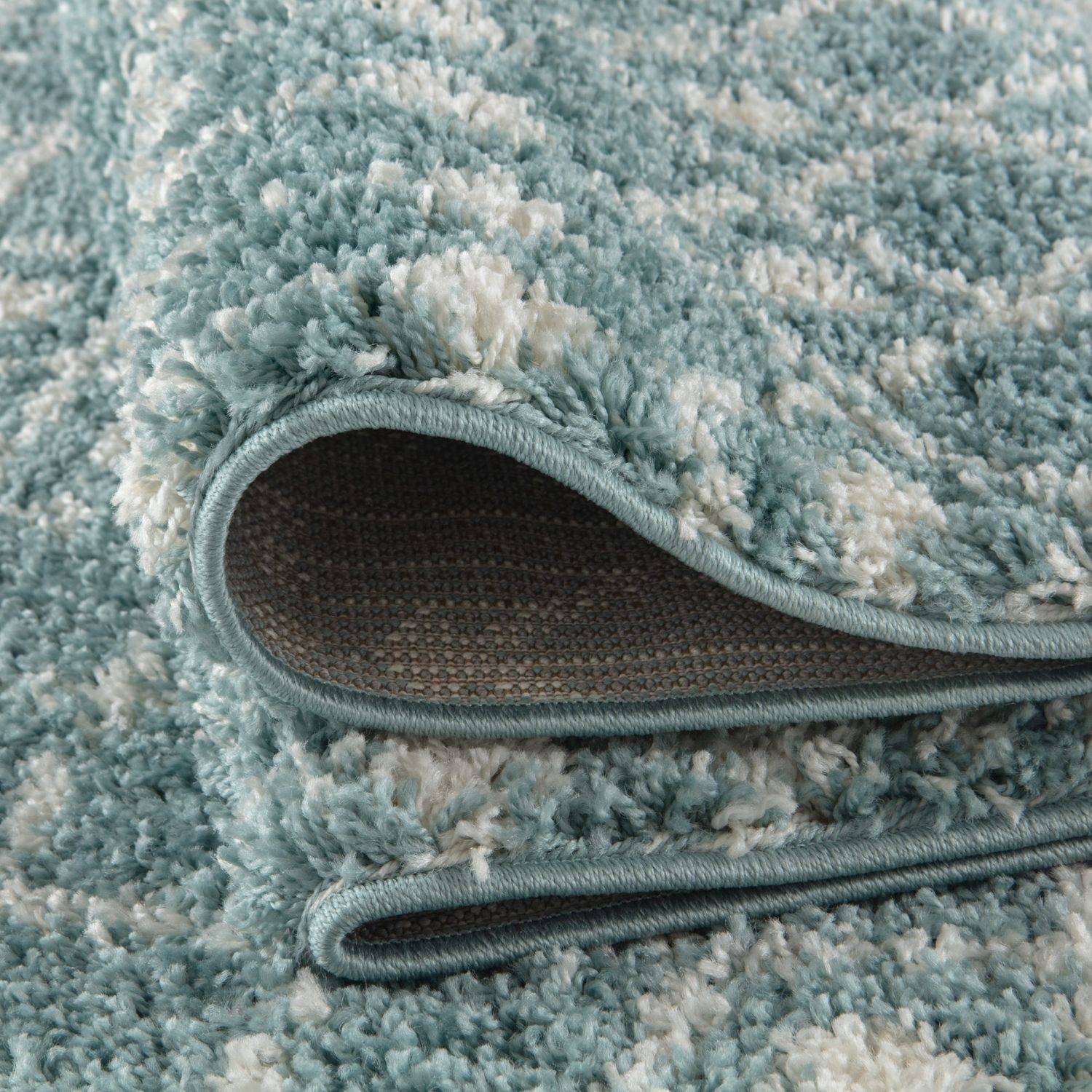 Moroccan Duck Egg Blue Shaggy Rug | 1050