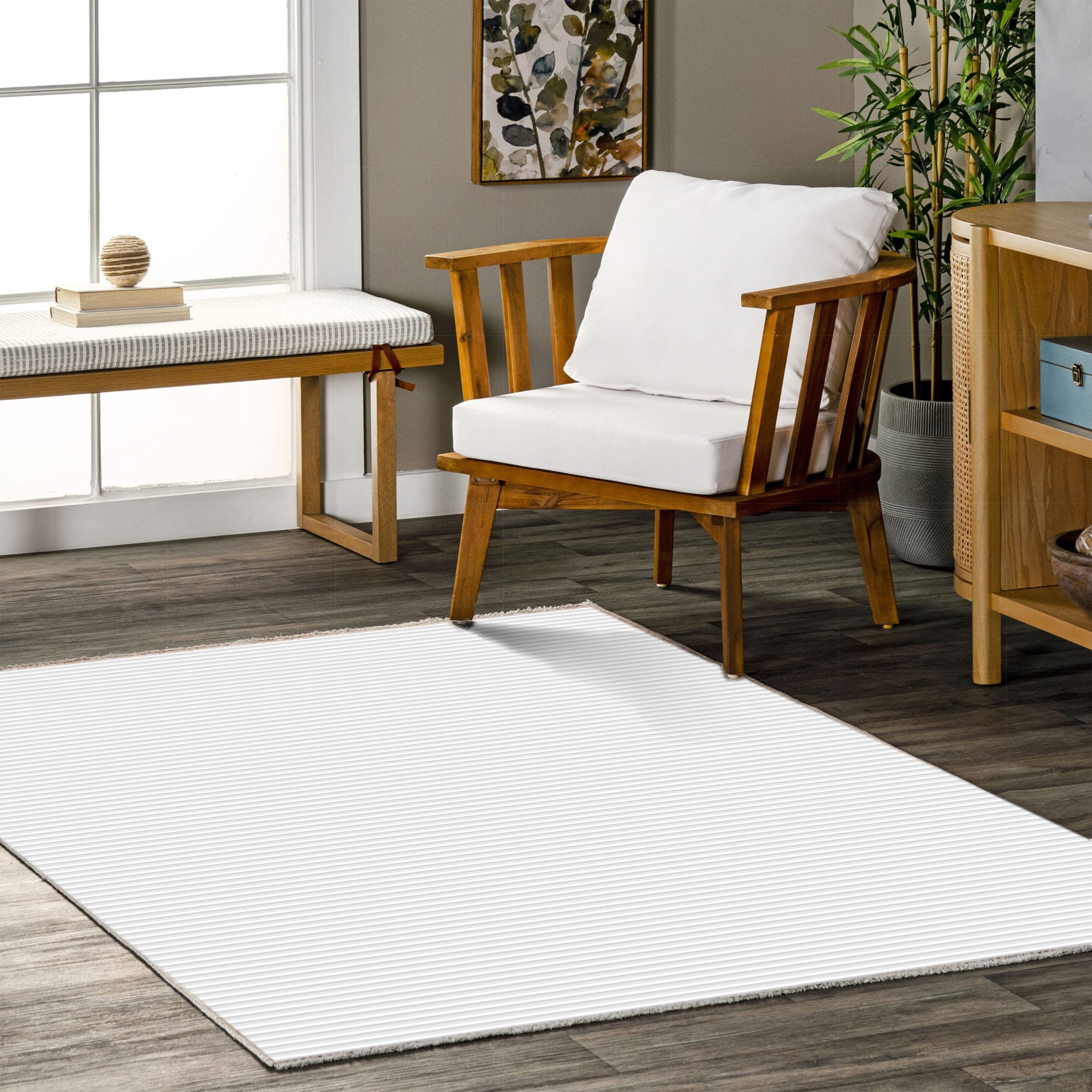Netline Home Gray Silver Modern Machine Washable Chenille Rug Design NH7111 - Gallery Image 5 - Netline Home