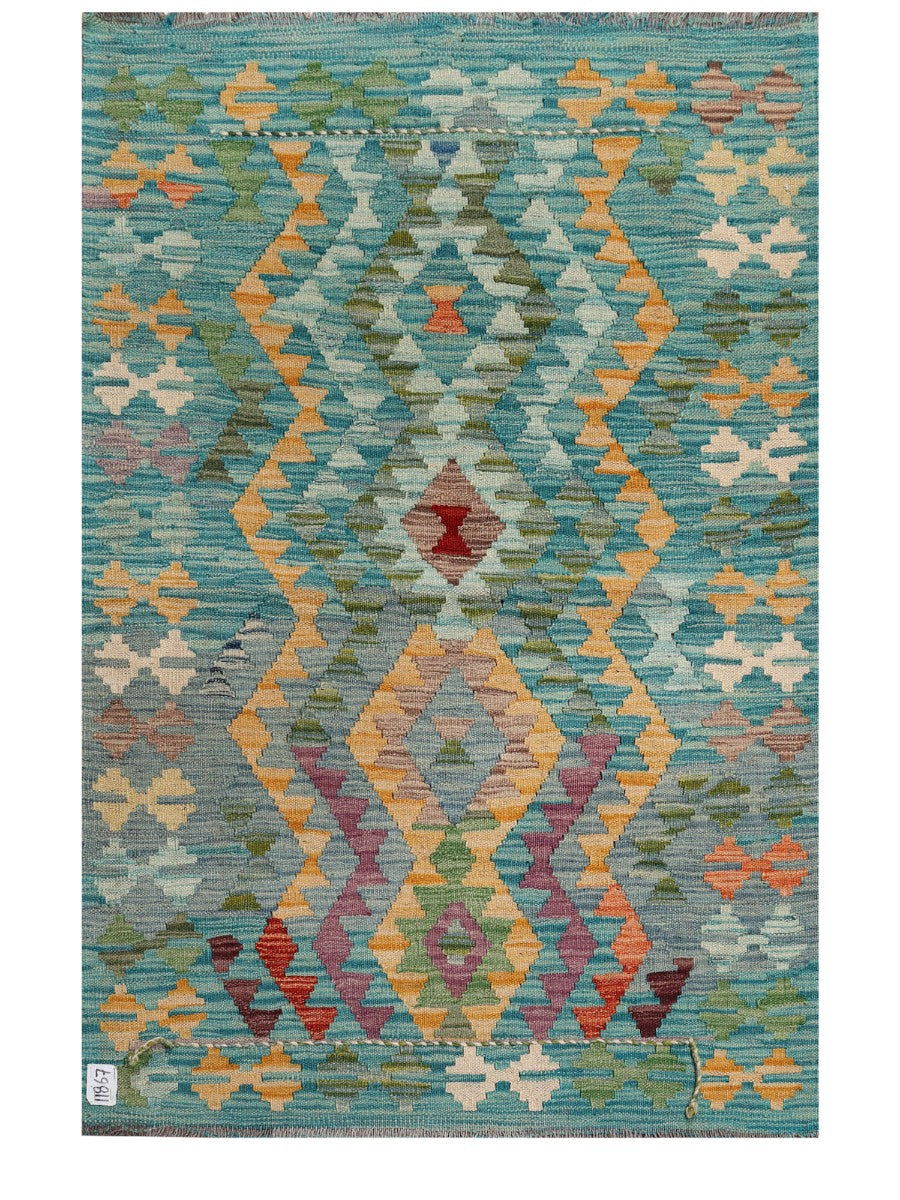 Maimana Afghanistan Kilim Rug - 134 x 91 cm