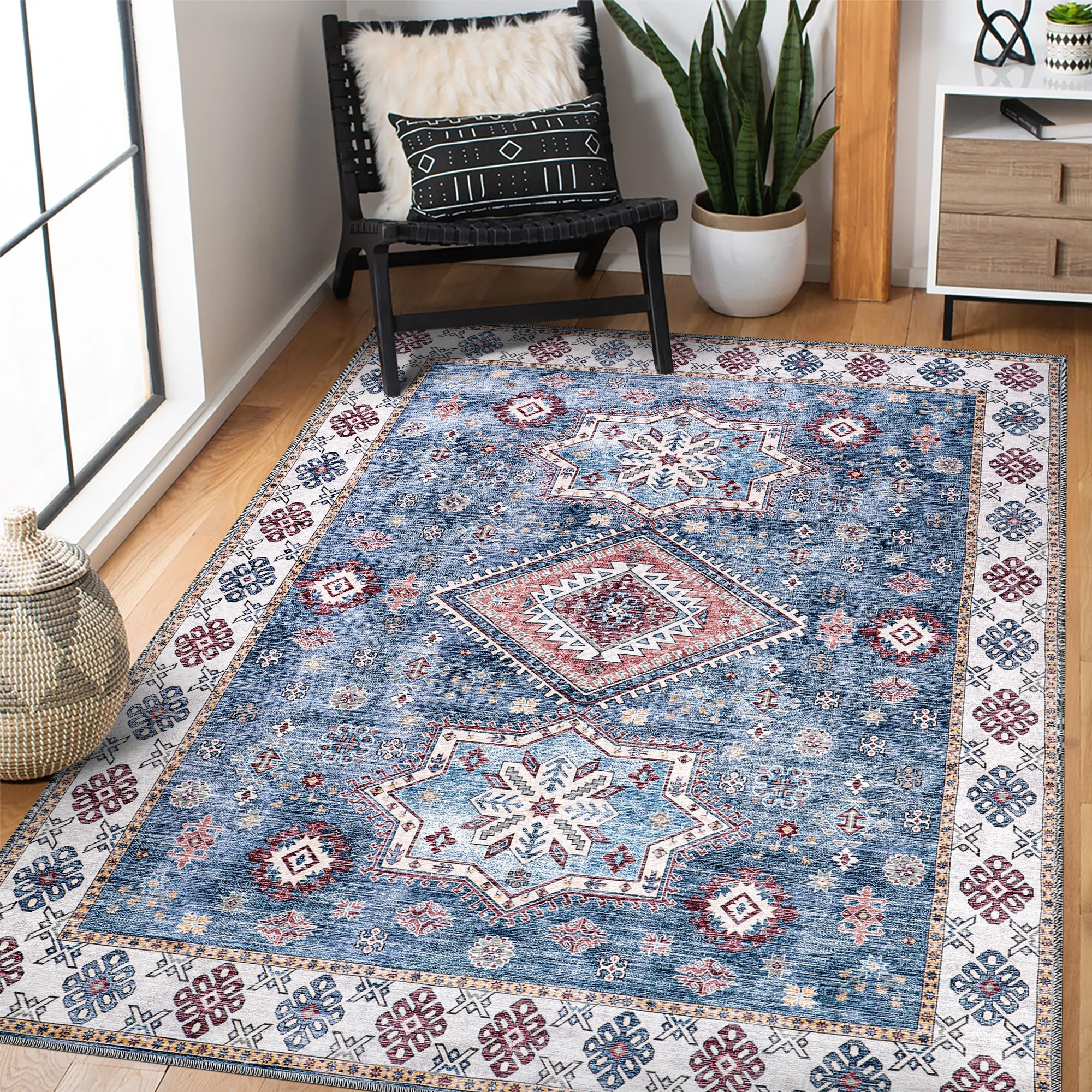 Netline Home Rugs Depot - Tribal Multicolor Geometric Washable Rug, Design NL1016