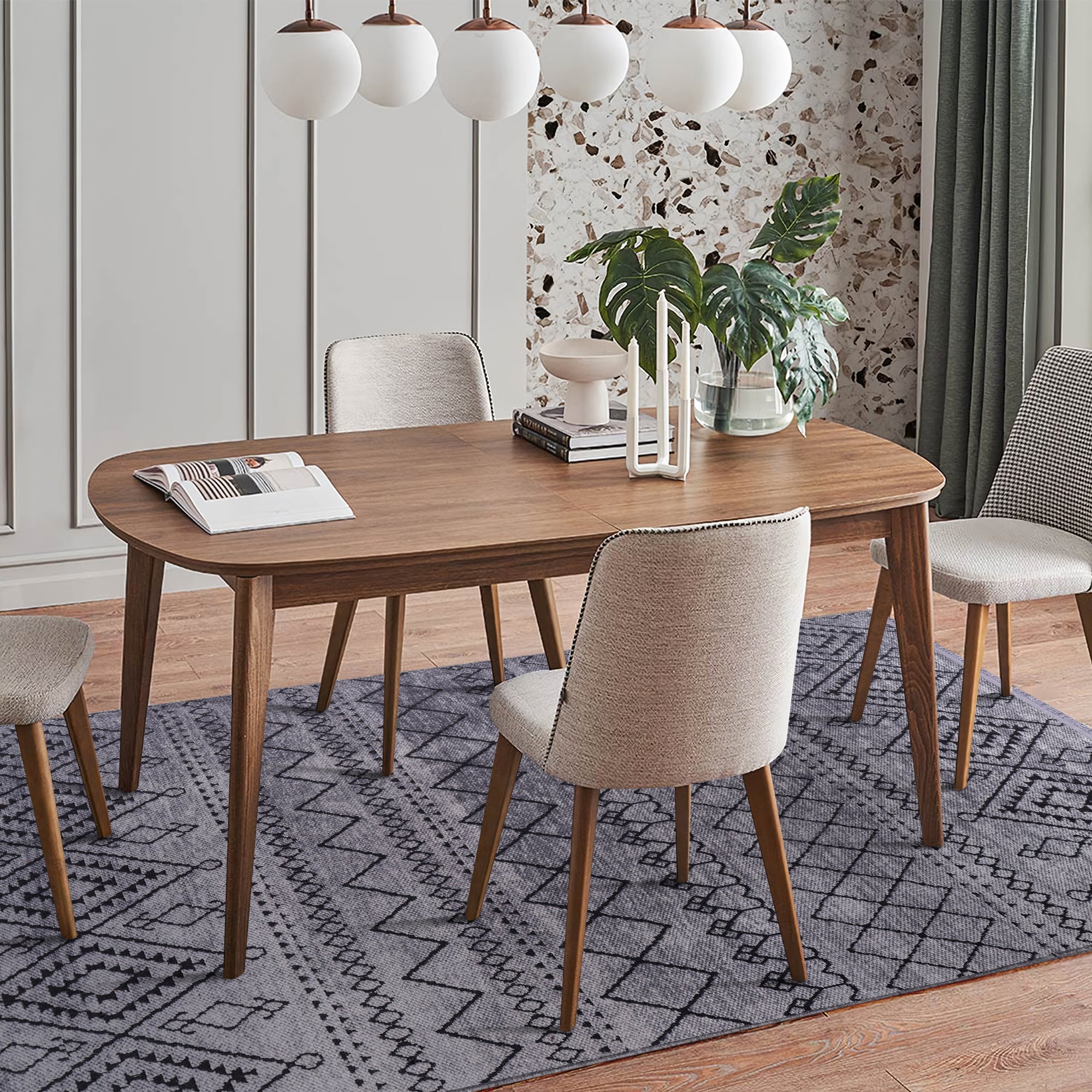 Netline Home Machine Washable Rug RW1801 – DARK GRAY Soft Chenille