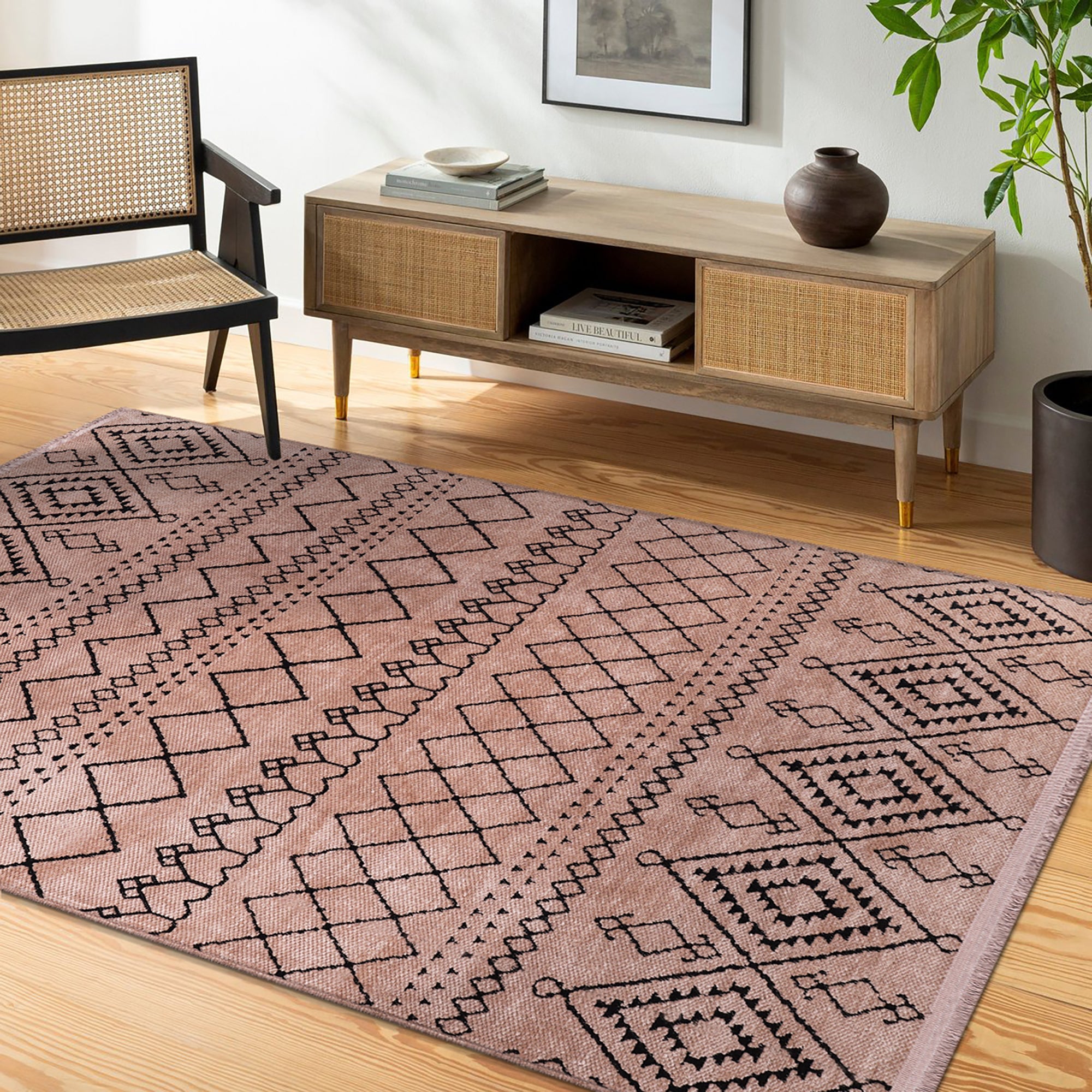 Netline Home Machine Washable Rug RW1801 – BROWN Soft Chenille