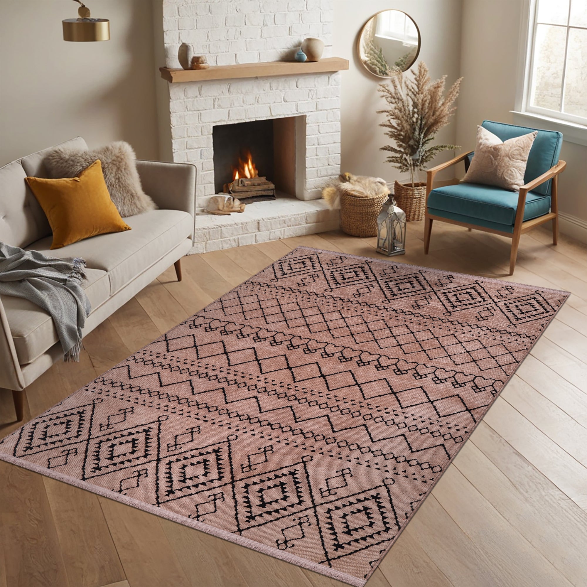 Netline Home Machine Washable Rug RW1801 – BROWN Soft Chenille